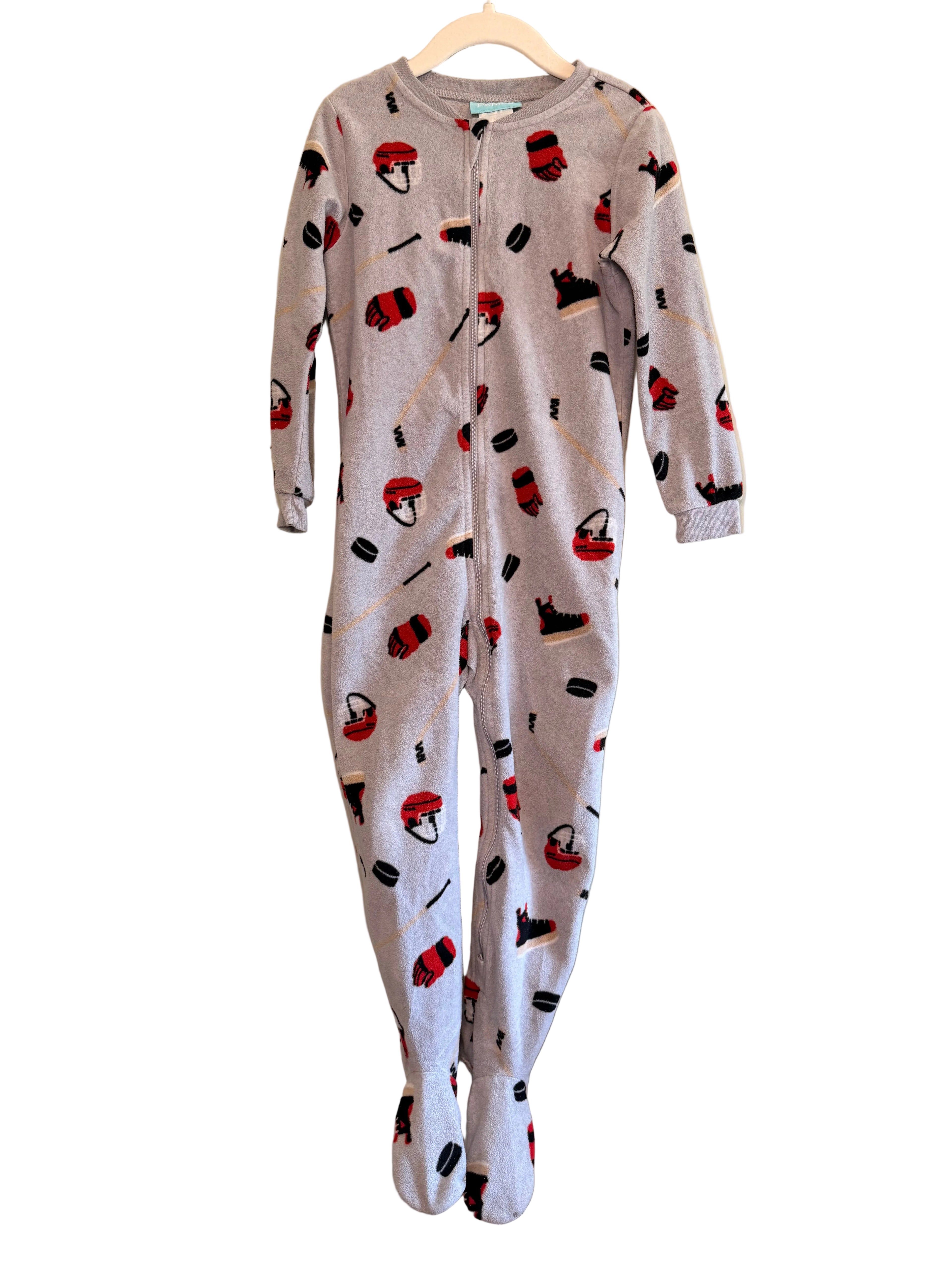 Pekkle – Hockey Fleece Footed Pajamas – Size 10