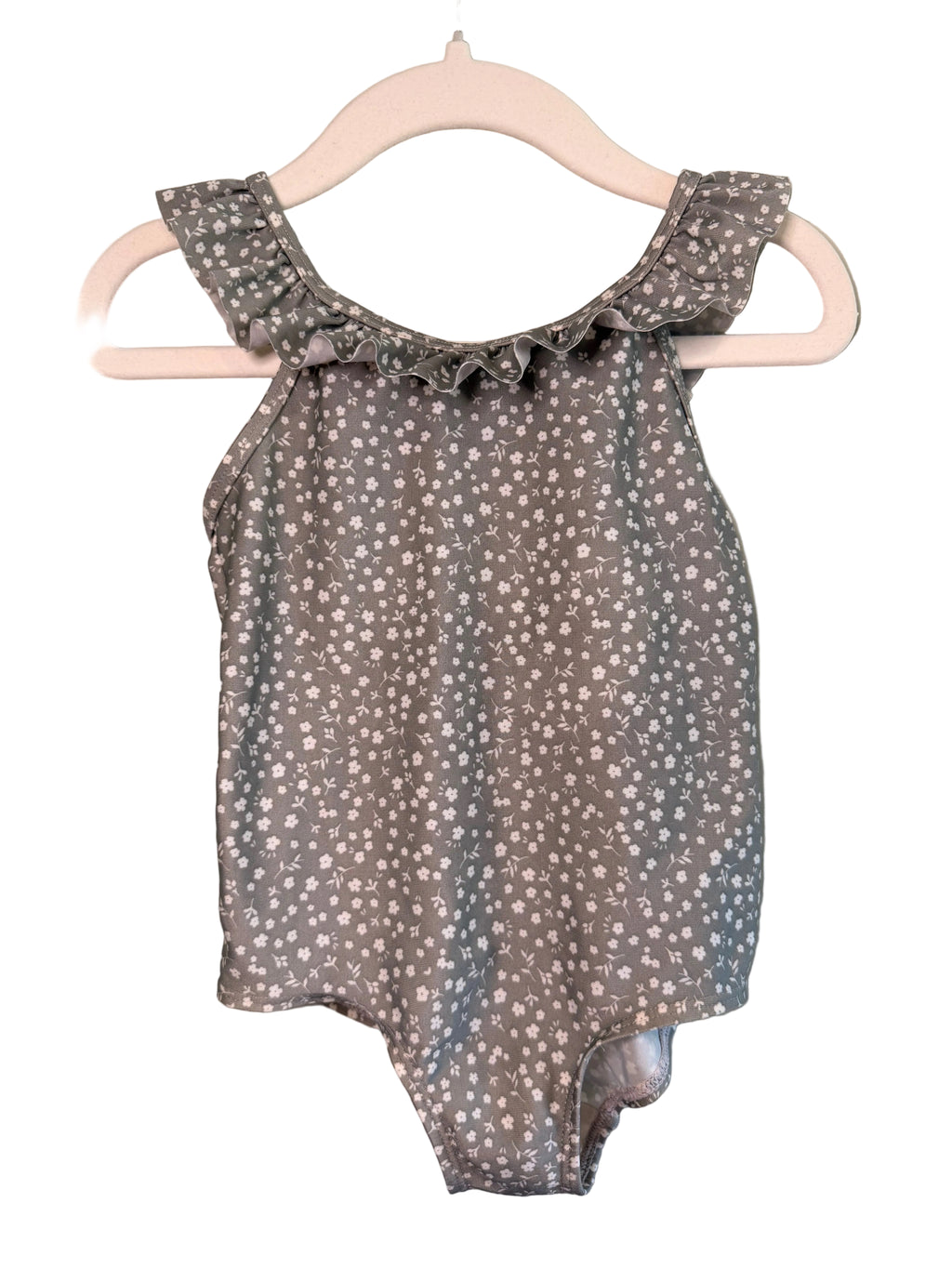 H&M – Floral Ruffle One-Piece Swimsuit – 18M/2T