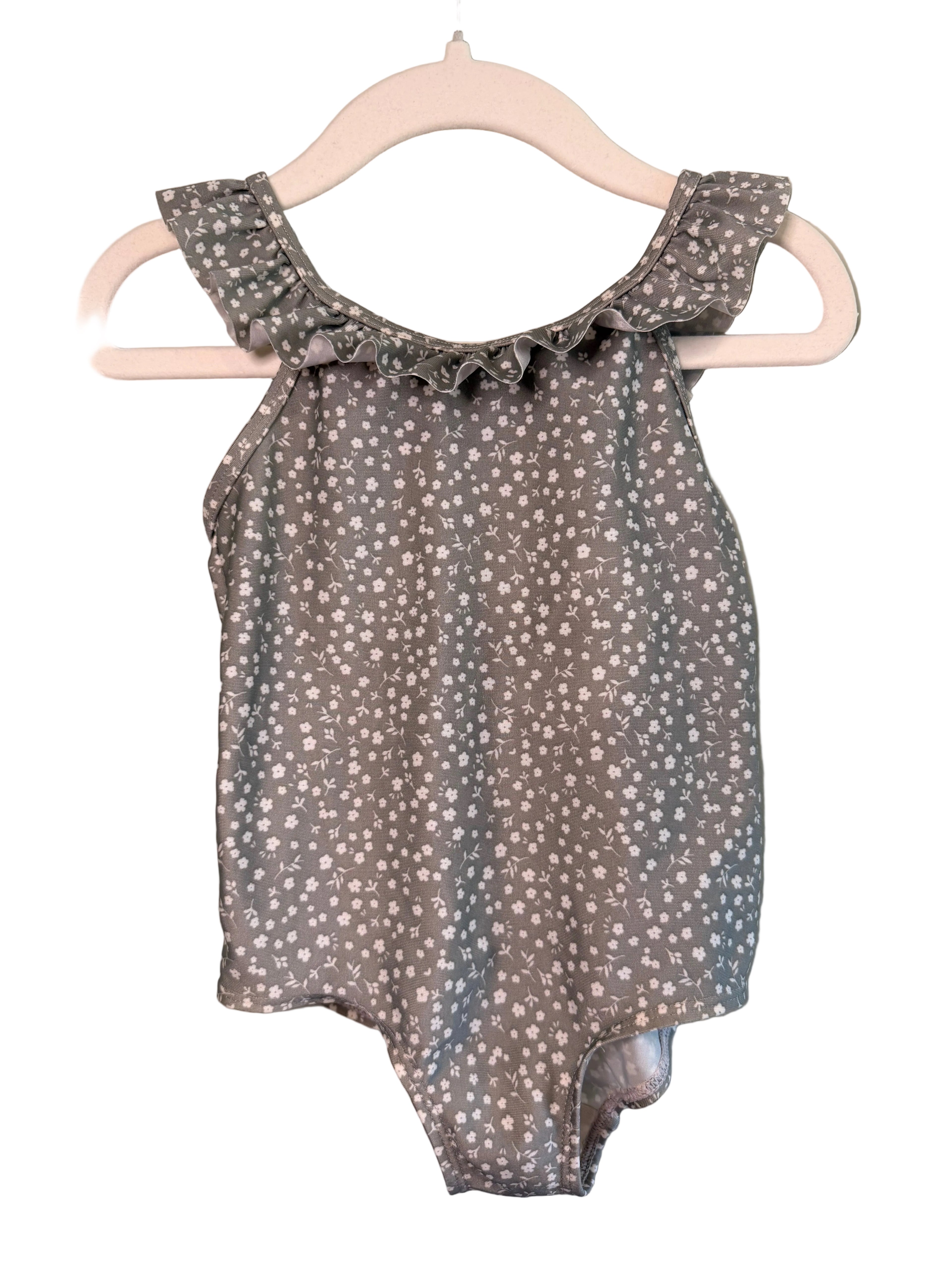 H&M – Floral Ruffle One-Piece Swimsuit – 18M/2T