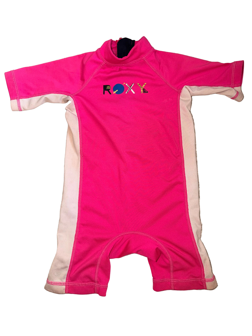 Roxy Baby Girls Short Sleeve Rash Guard Swimsuit – 24M