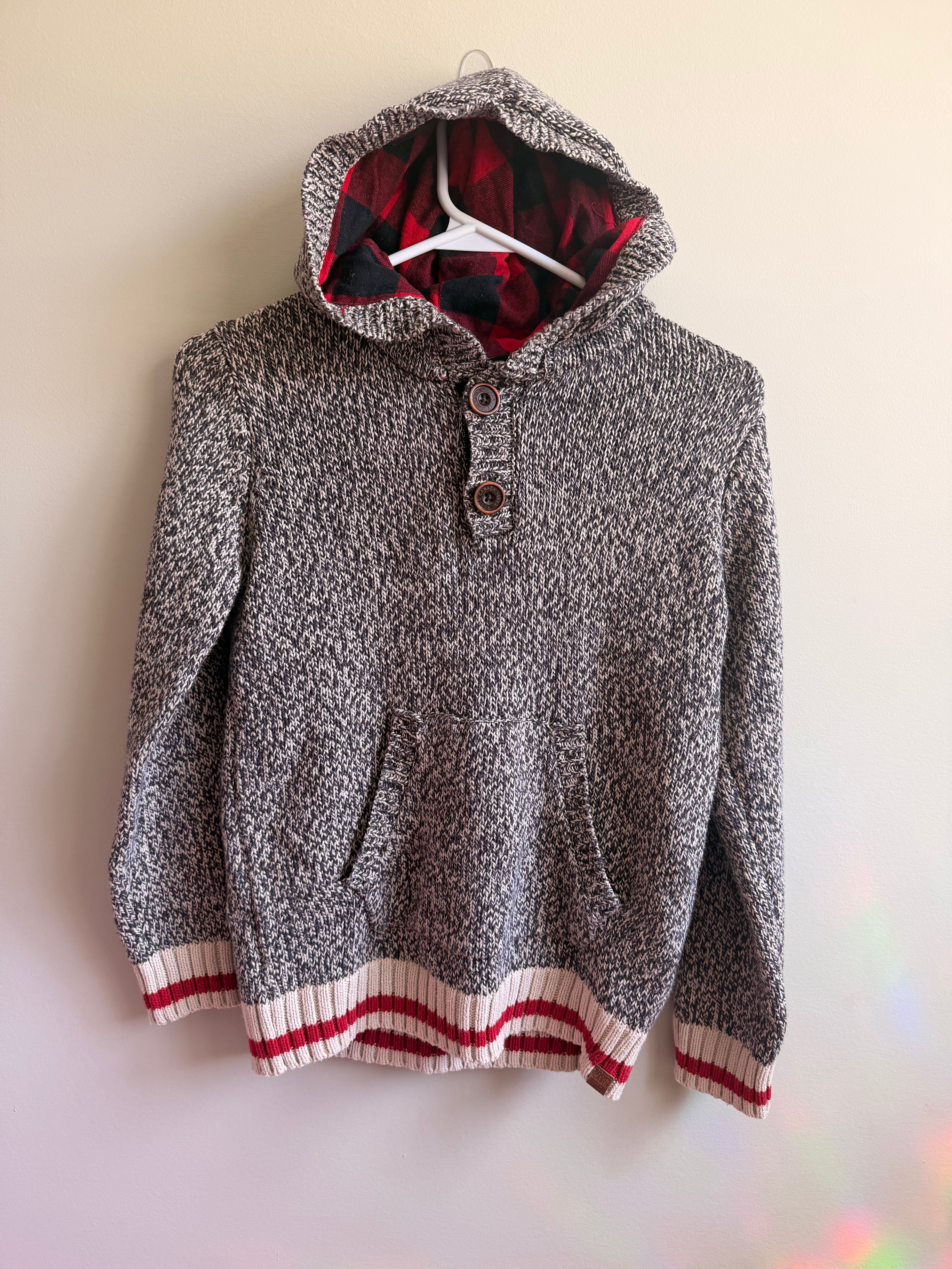 Roots Cabin Knit Hoodie – Size M (Fits 7/8 Years)