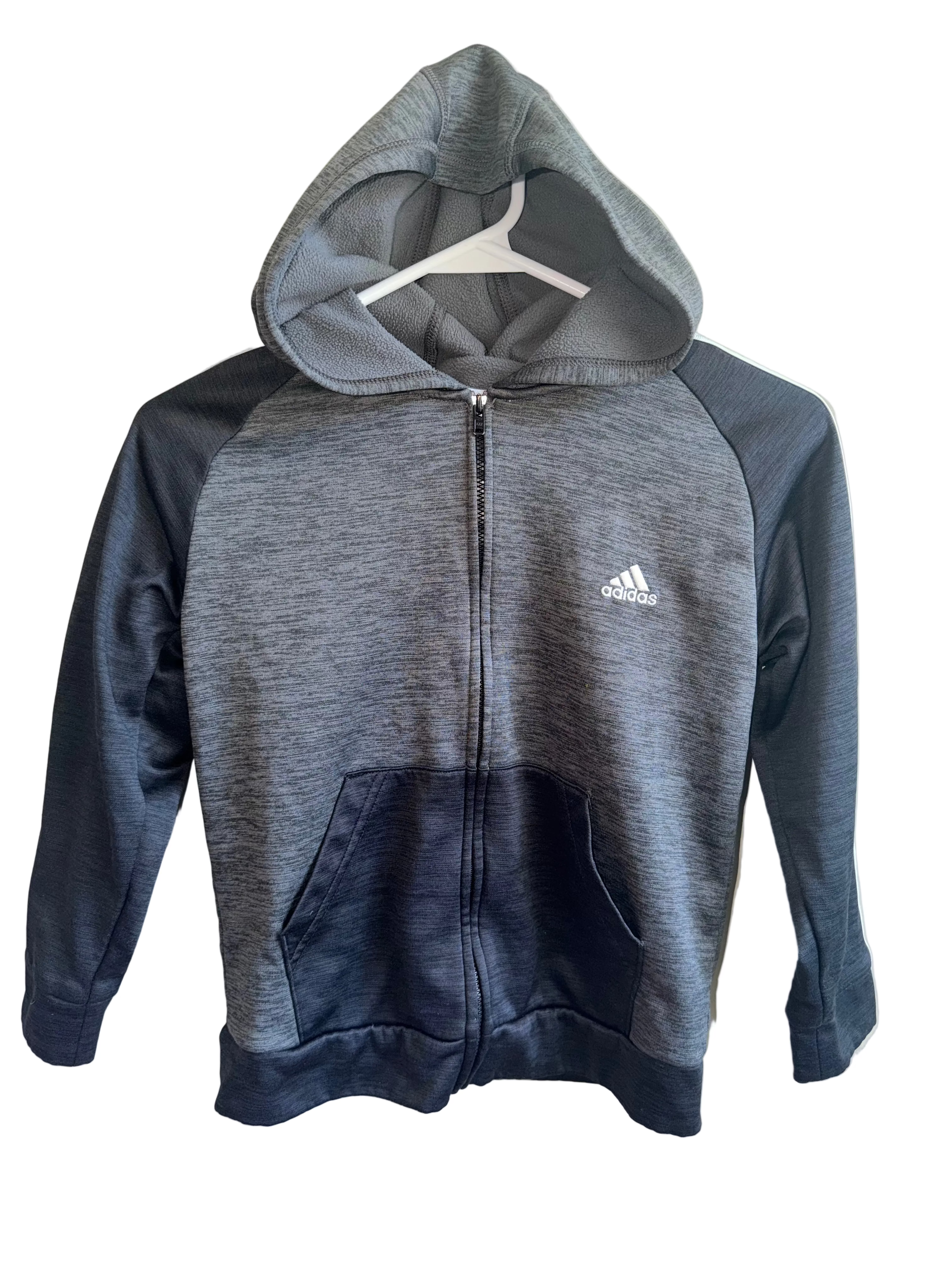 Adidas Full-Zip Performance Hoodie – Grey – Approx. Size 6