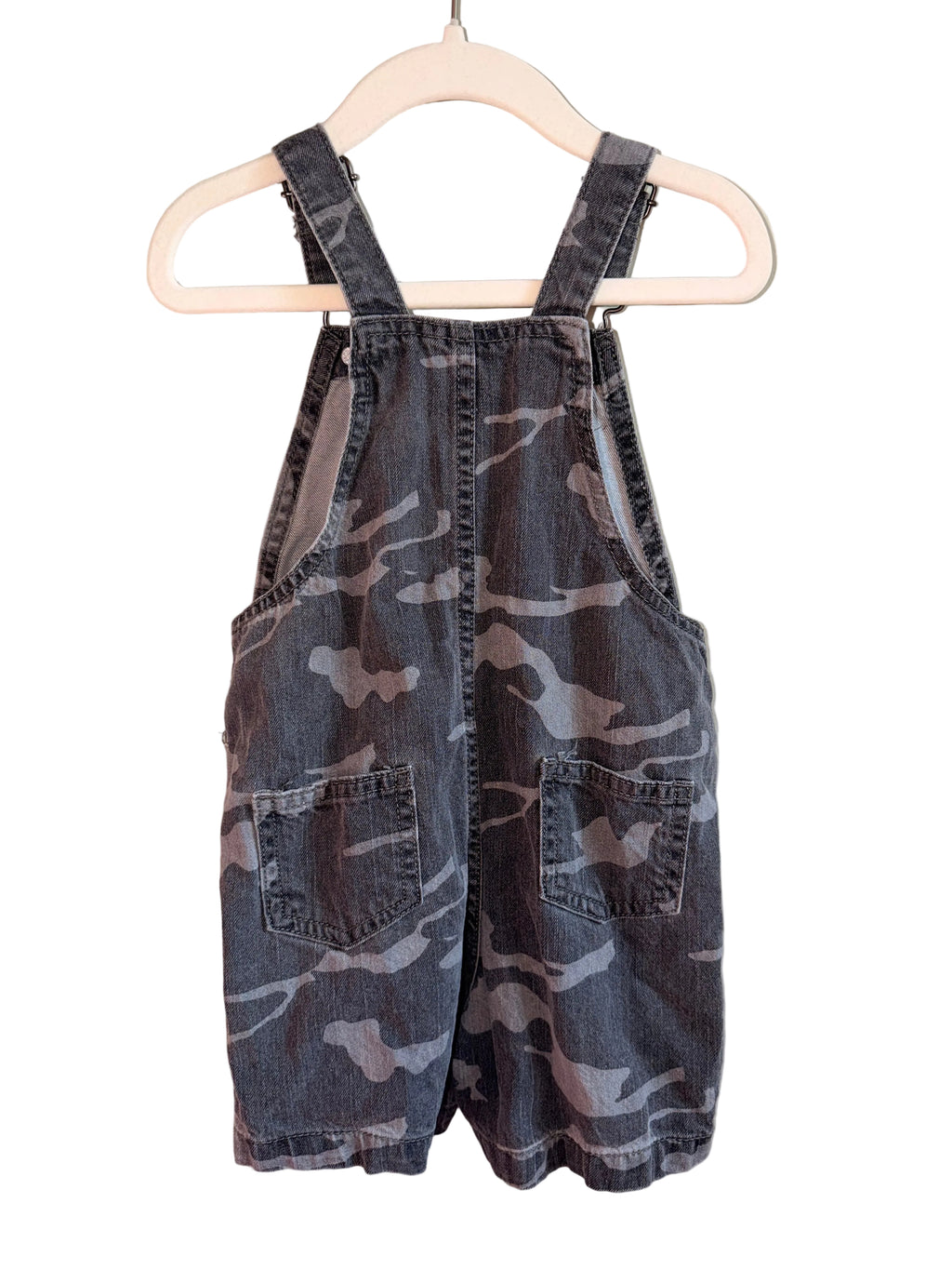 Zara Camo Denim Short Overalls – 2T