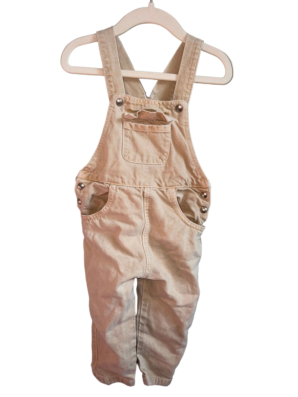 Zara Beige Denim Overalls – Size 2–3 Years