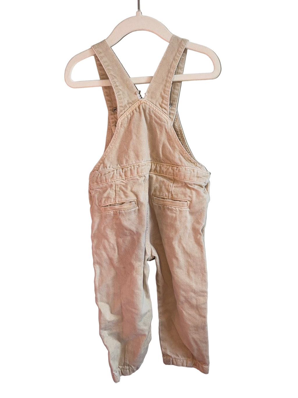 Zara Beige Denim Overalls – Size 2–3 Years