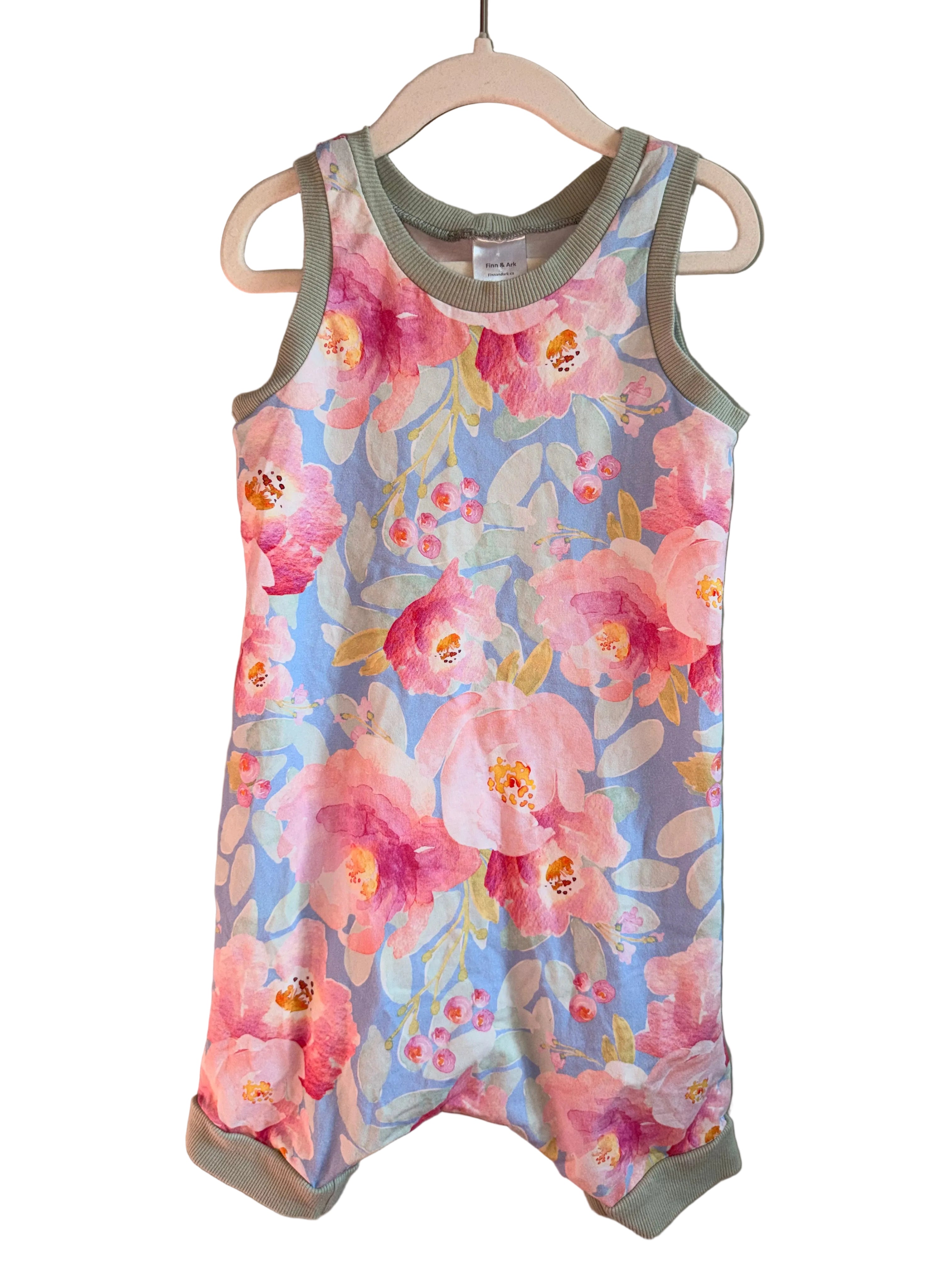 Finn & Ark Floral Tank Romper – Size 5T