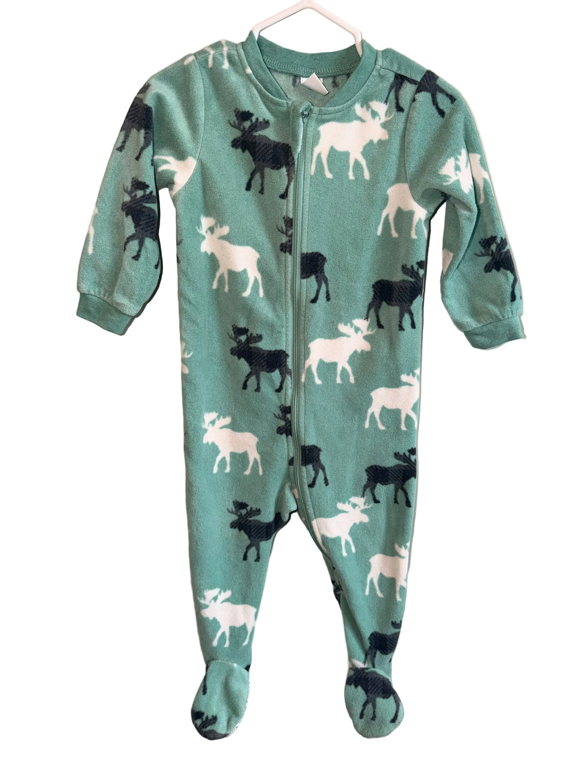 Pekkle Fleece Moose Print Sleeper – 12 Months
