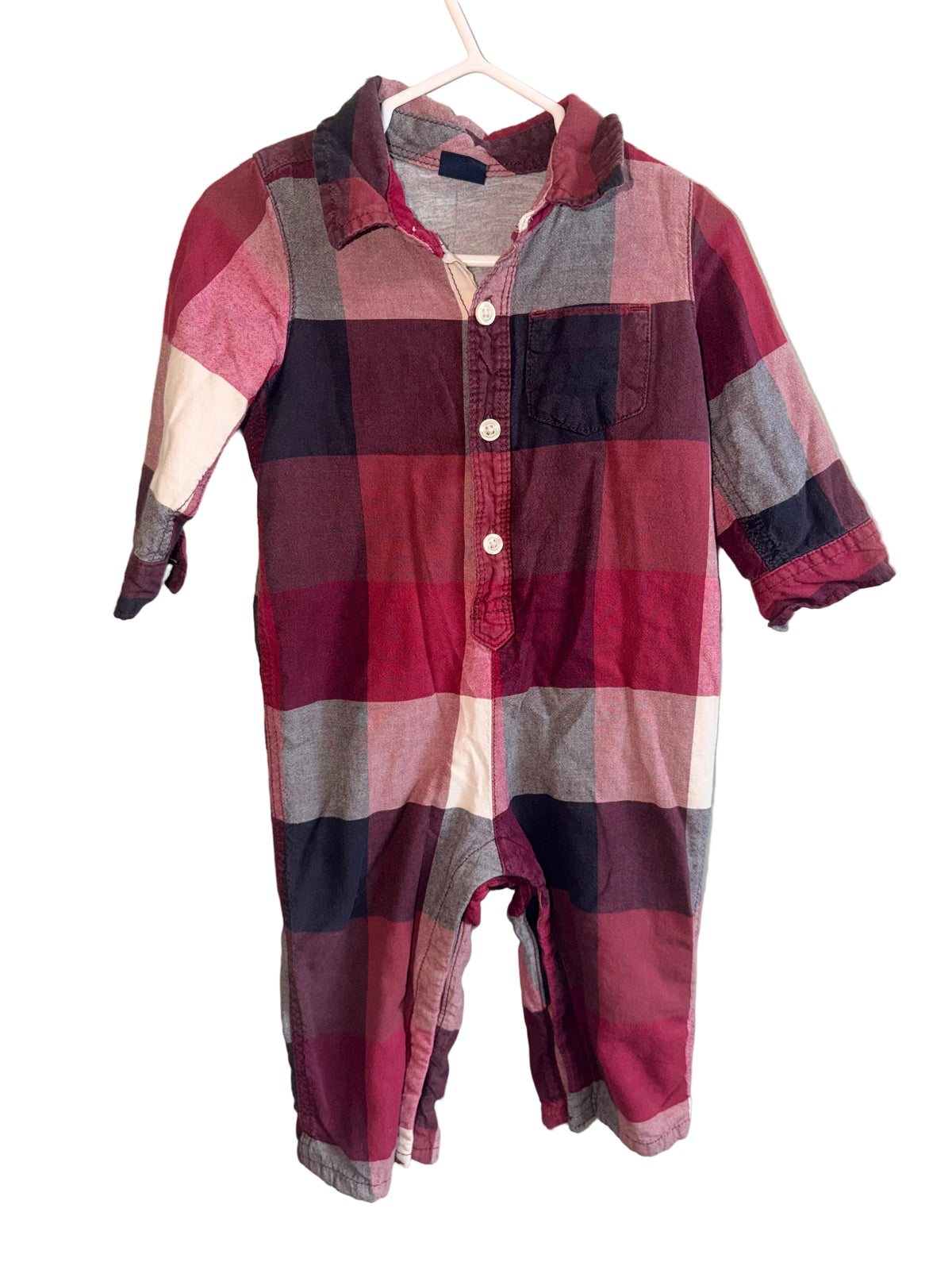 babyGap Plaid Romper – 12–18 Months