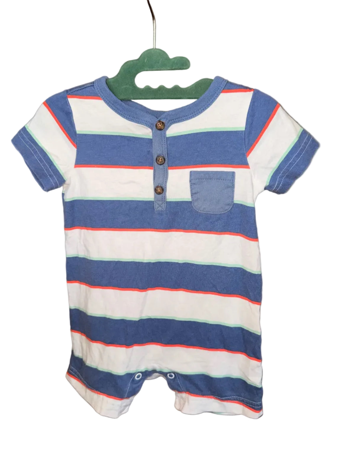 Carter’s Striped Henley Romper – 12M