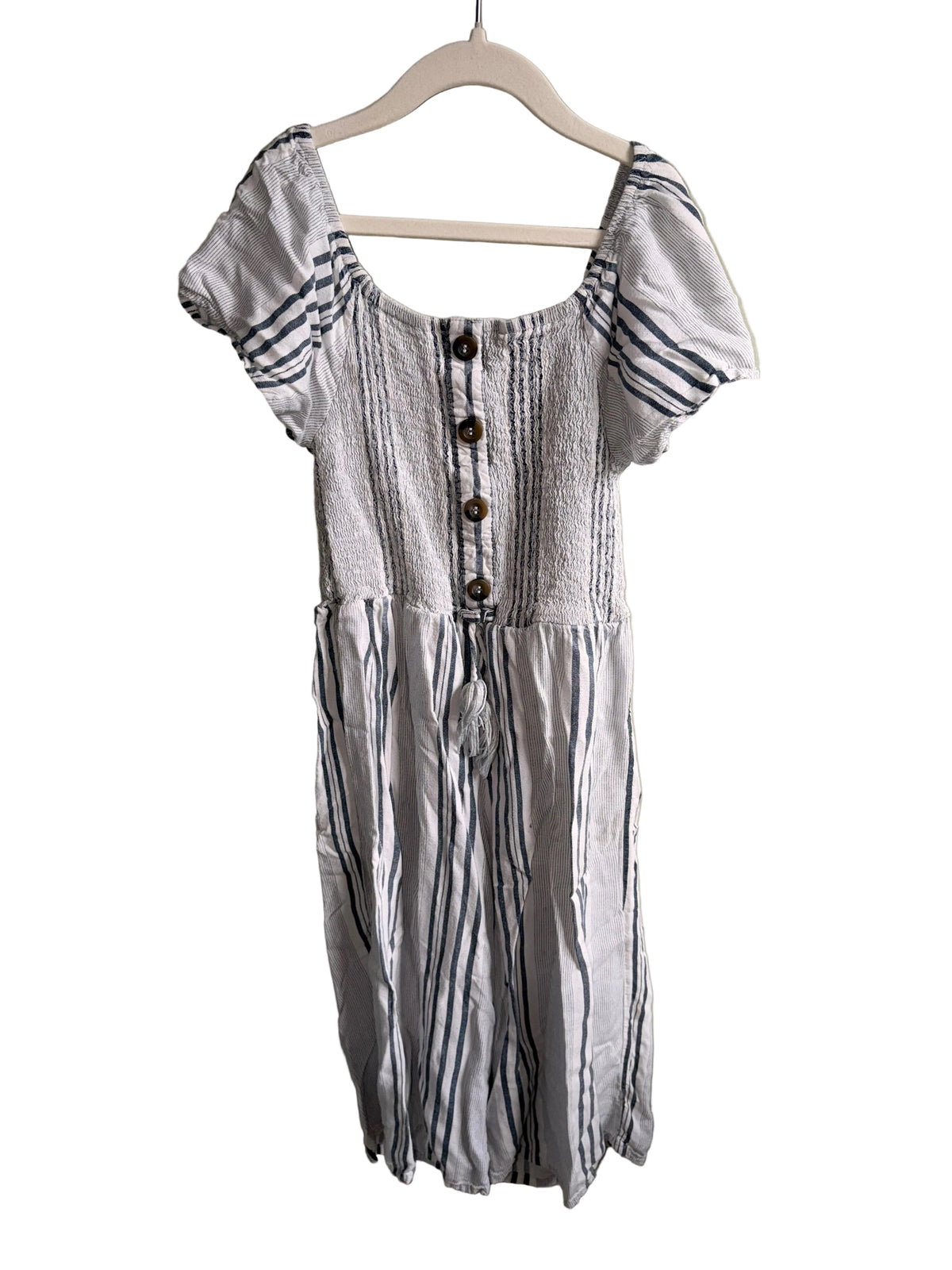 Justice White & Navy Striped Romper – 12