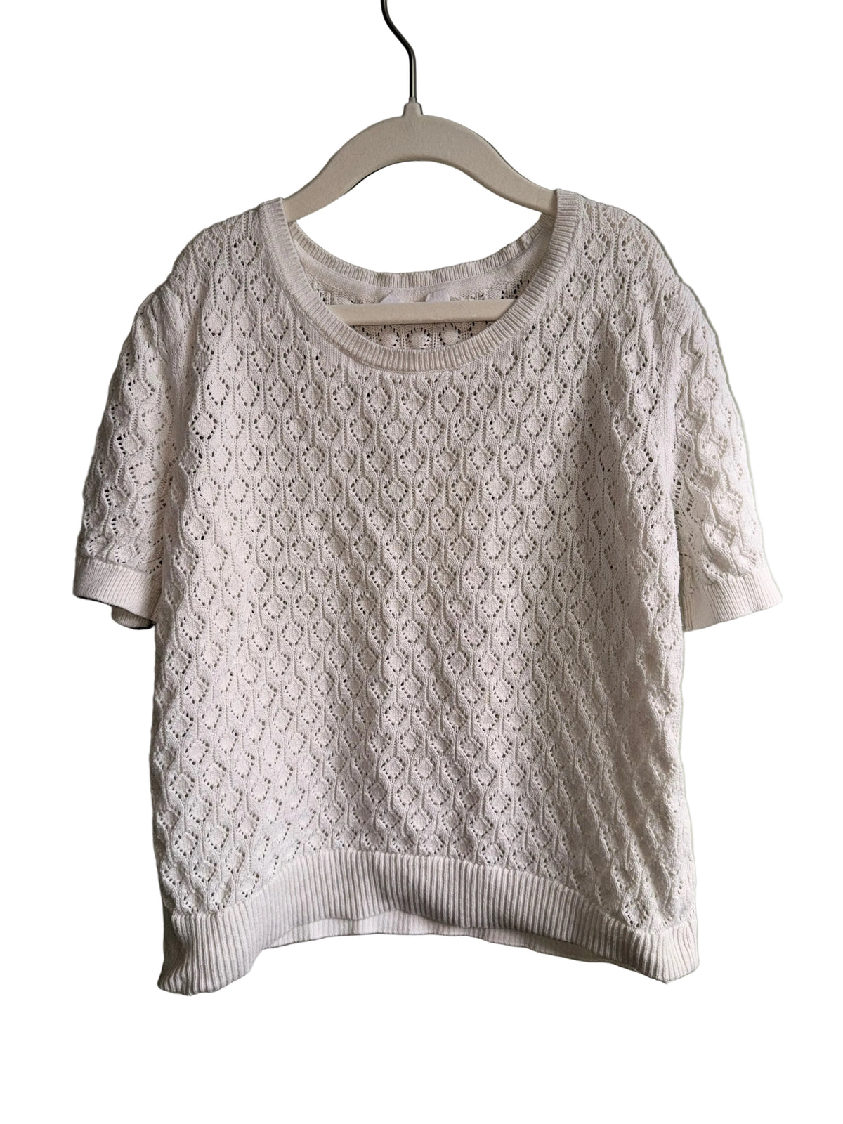 Gap Kids White Eyelet Knit Sweater – XXL (14–16)