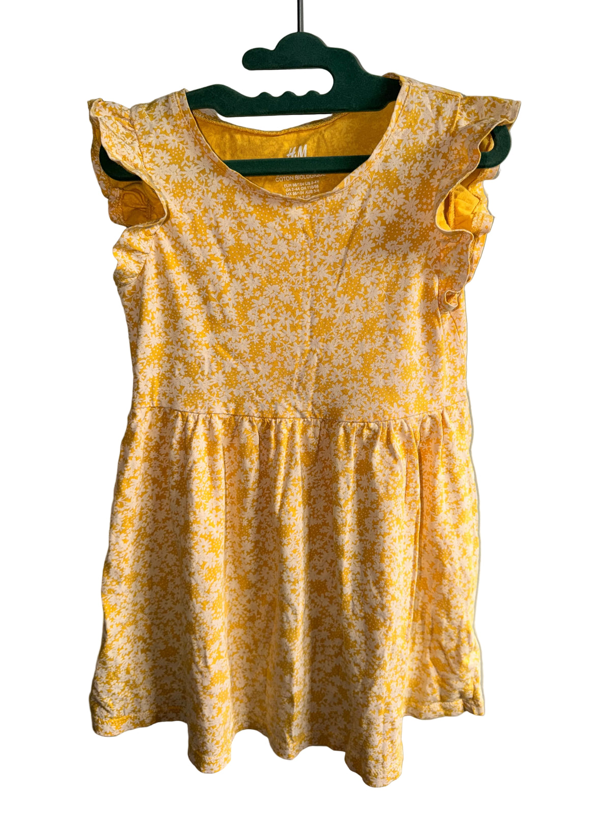H&M Yellow Floral Dress – 2–4Y