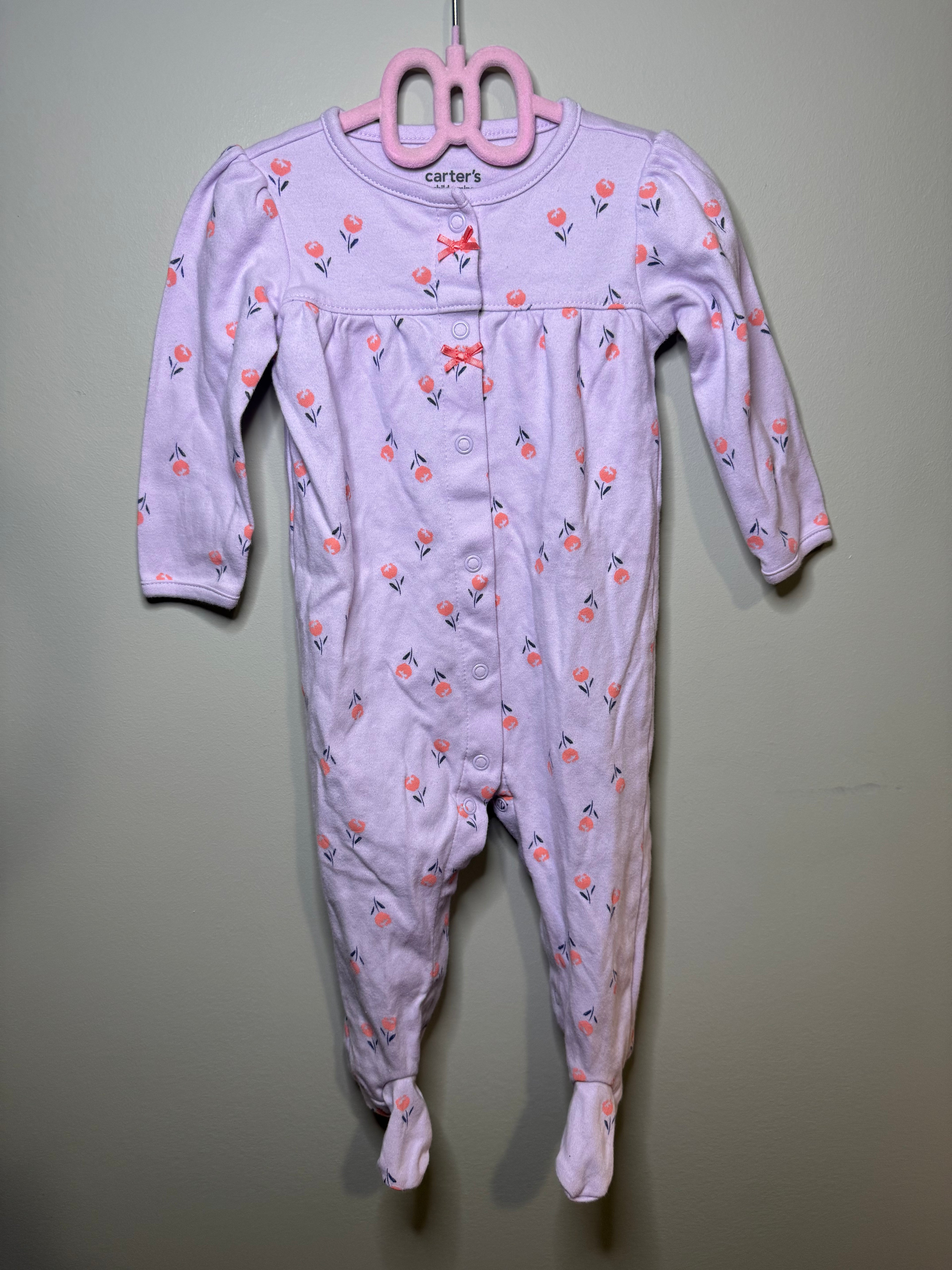 Carter’s 6–9M Sleeper – Purple with Floral Pattern