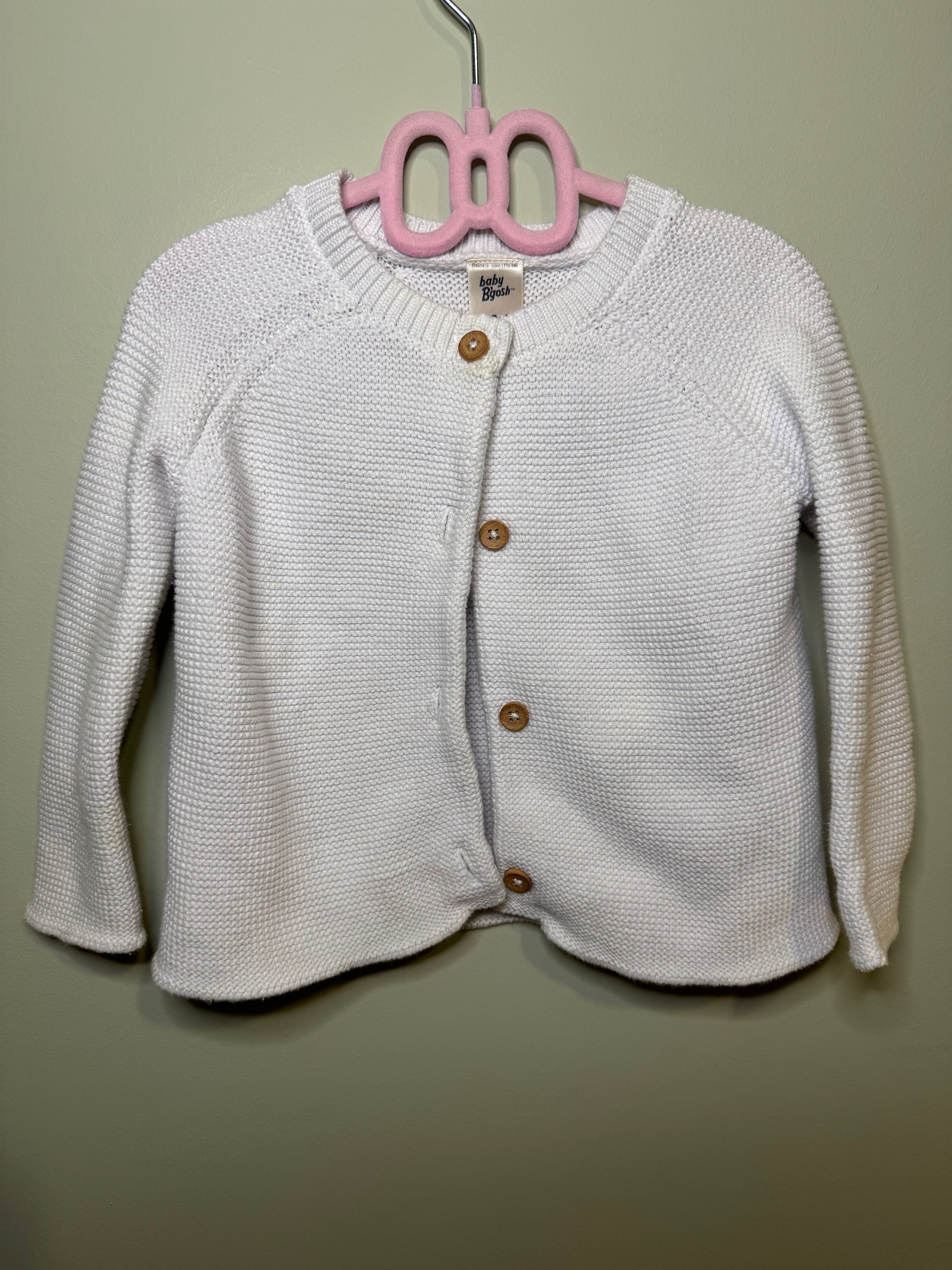 Baby B’Gosh 18M Knit Button-Up Sweater – White