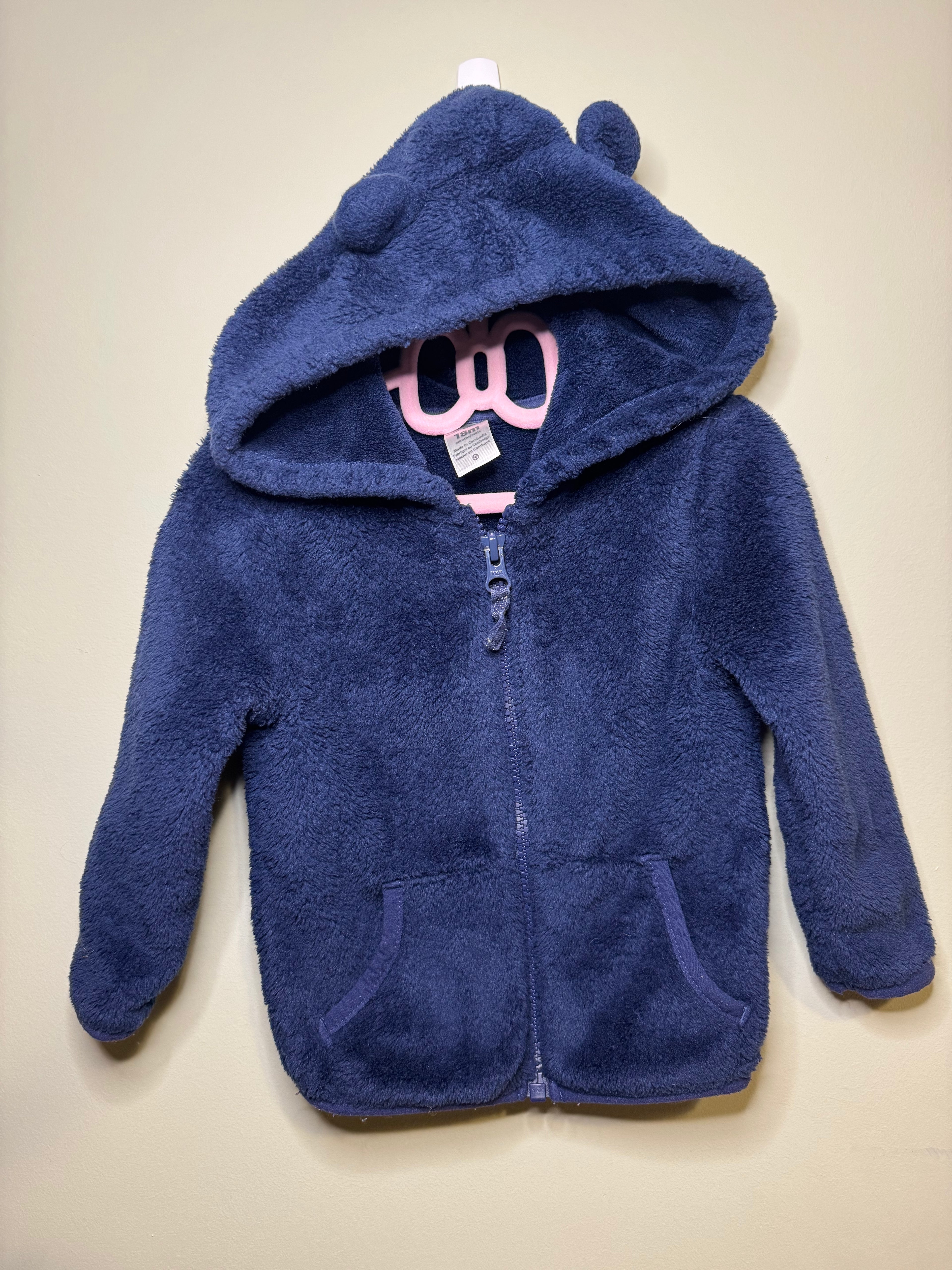 Carter’s 18M Fleece Zip-Up Sweater with Hood – Blue