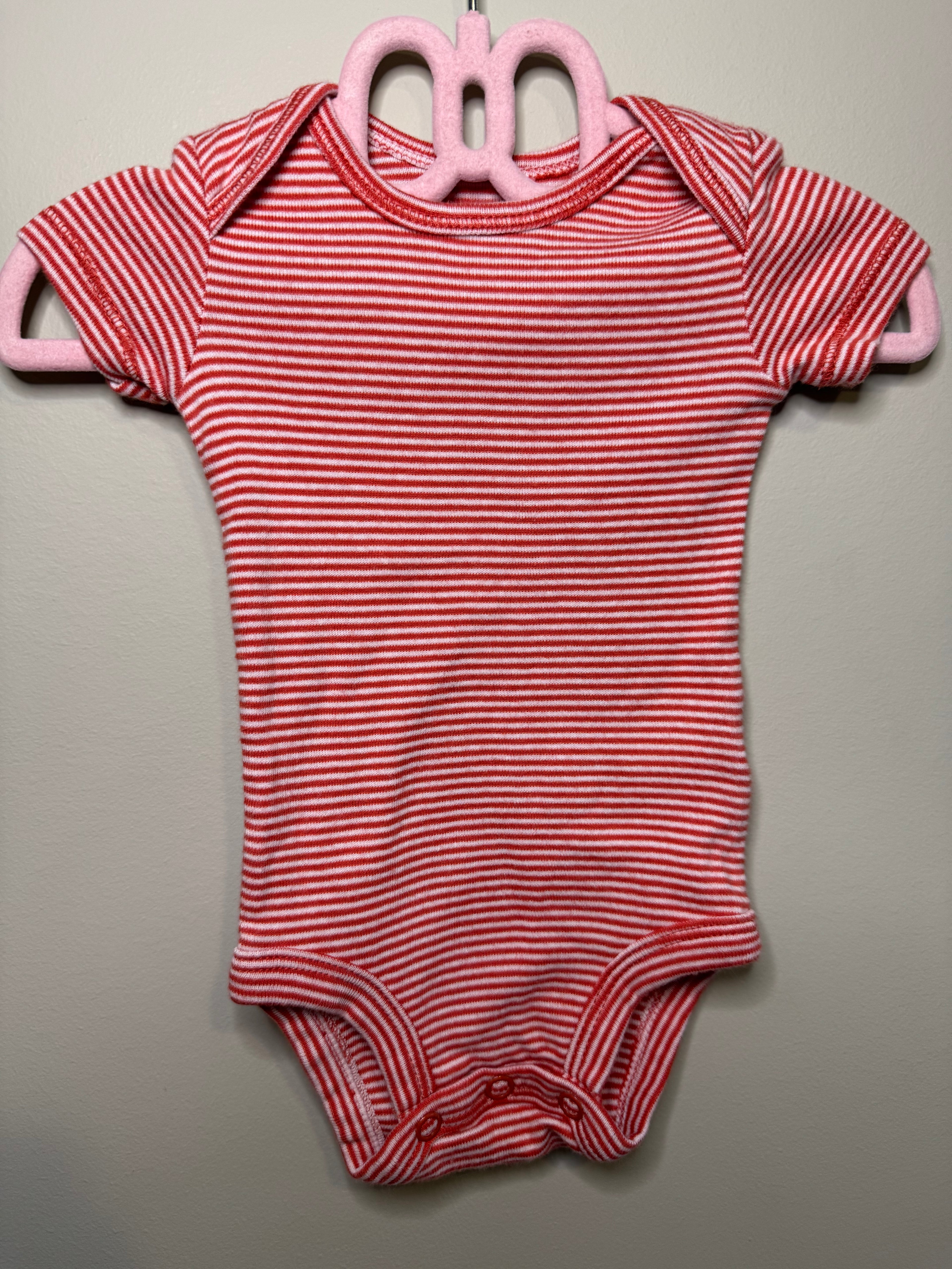 Carter’s Newborn T-Shirt Onesie – Red & White Stripes
