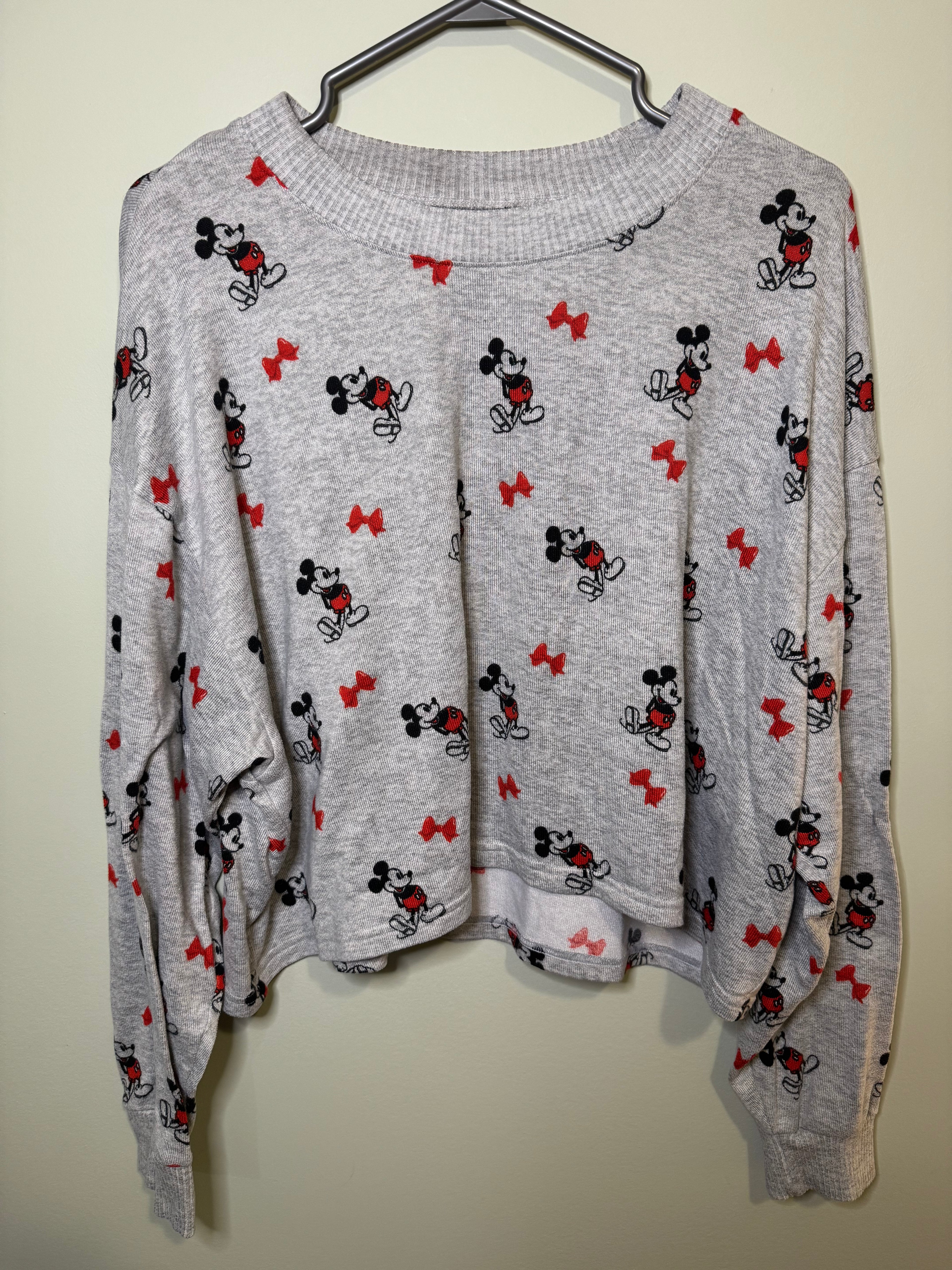 American Eagle Grey Lounge Shirt – Large, Mickey Mouse Pattern