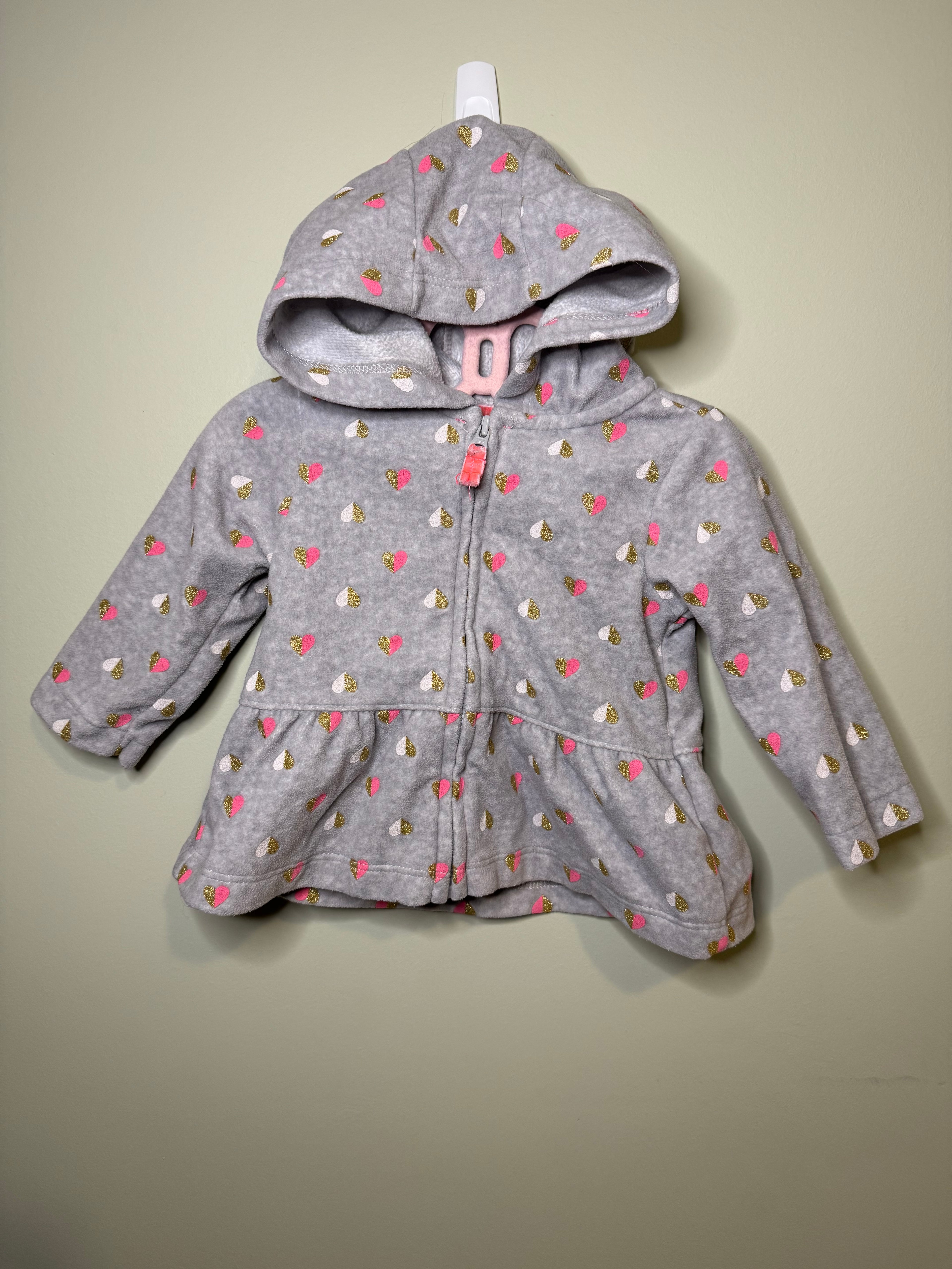 Carter’s Baby Fleece Zip-Up Hoodie – 6 Months, Grey