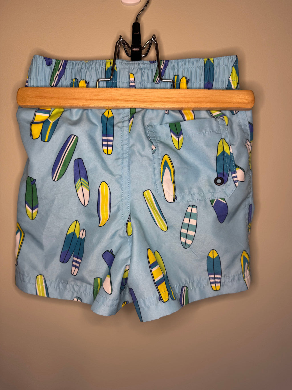 George – Swim Shorts (Surfboard Print) – 12–18M