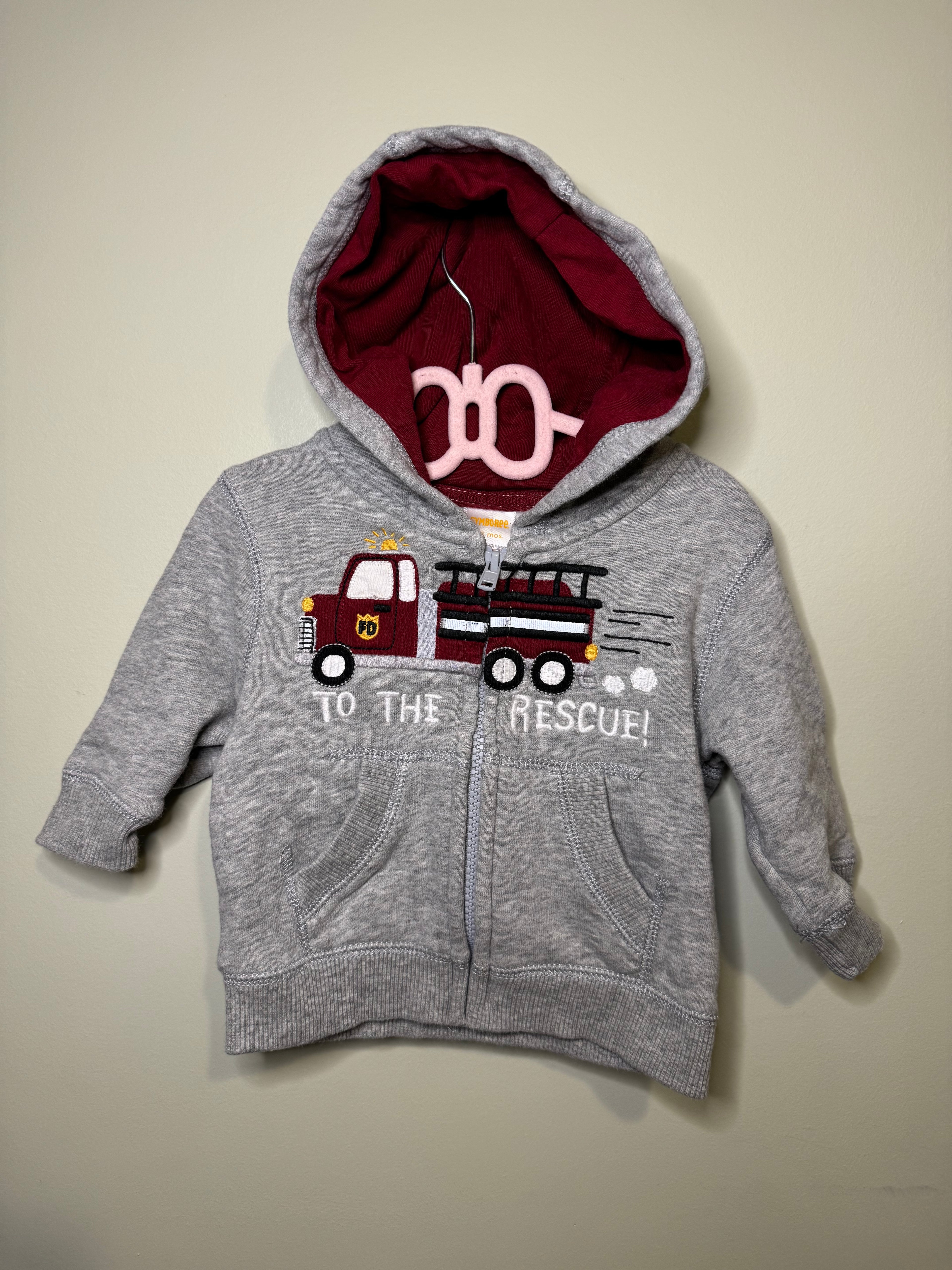 3–6 Month - Gymboree Fire Truck Zip-Up Hoodie