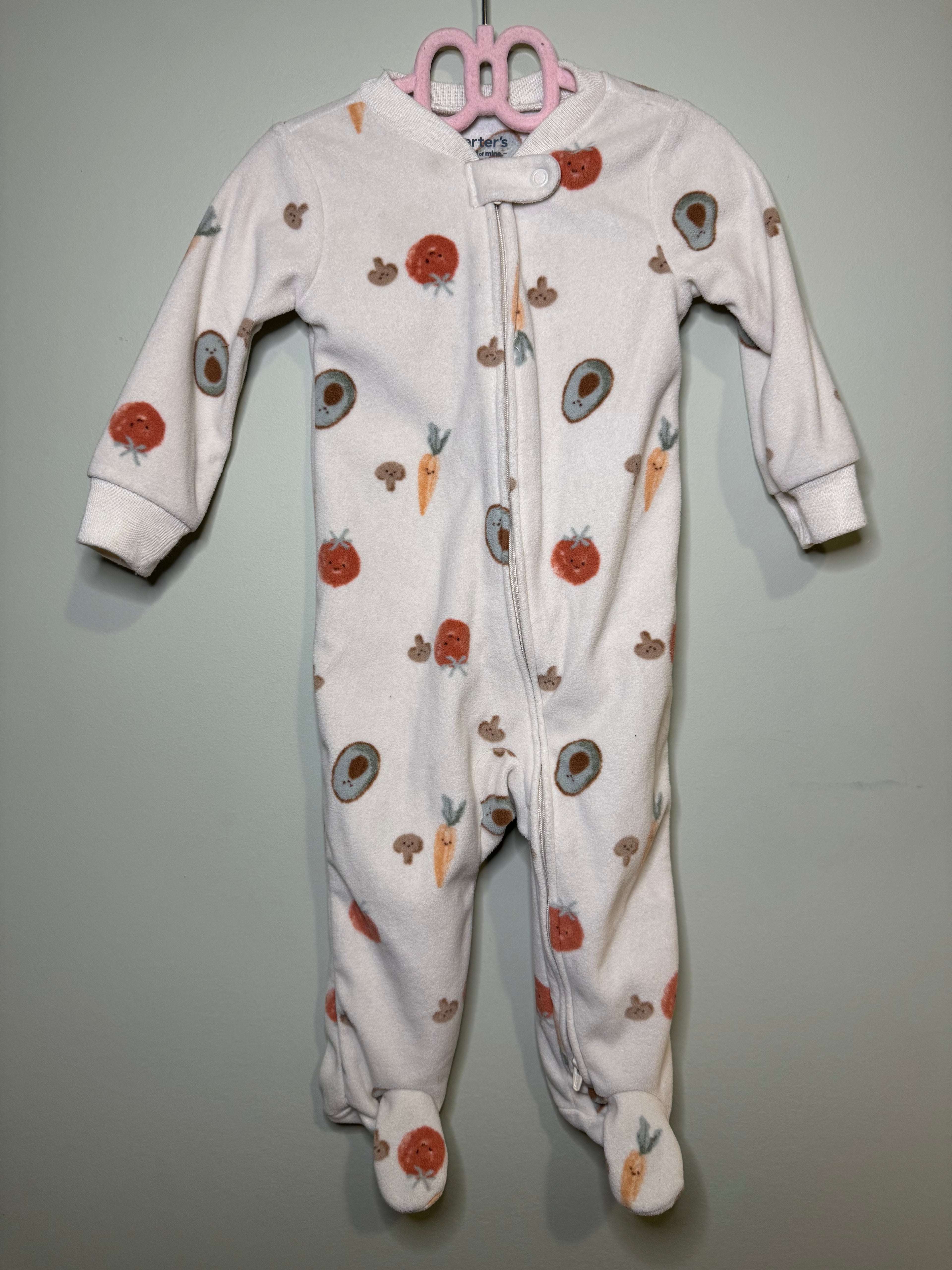 Carter’s – Fleece Footed Sleeper (Veggie Print) – 6–9M