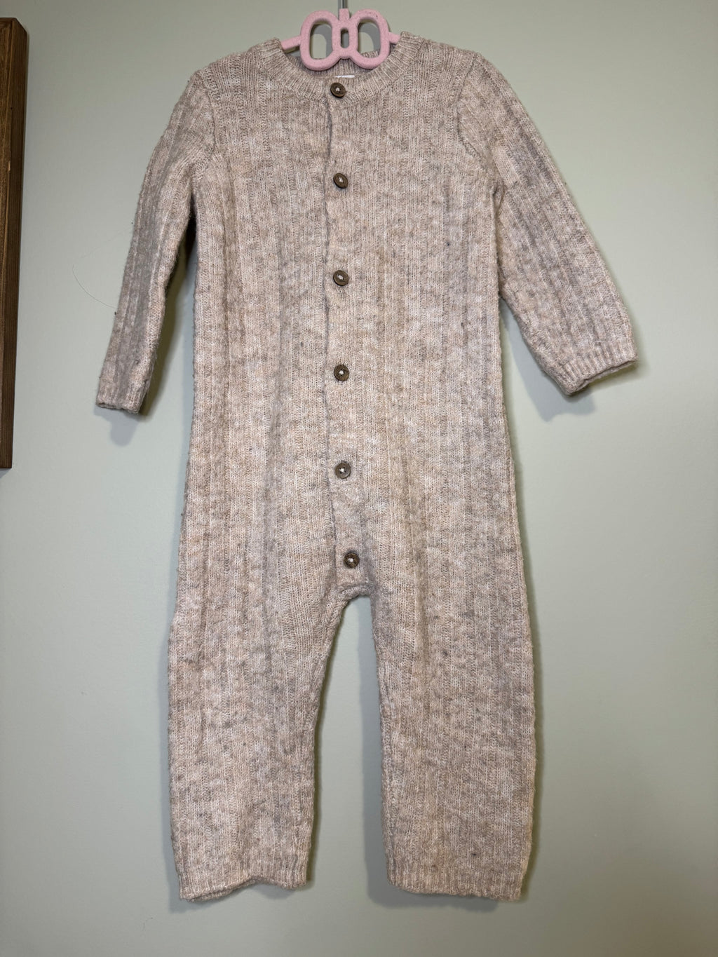 George – Knit Button-Up Romper (Oatmeal) – 18-24M