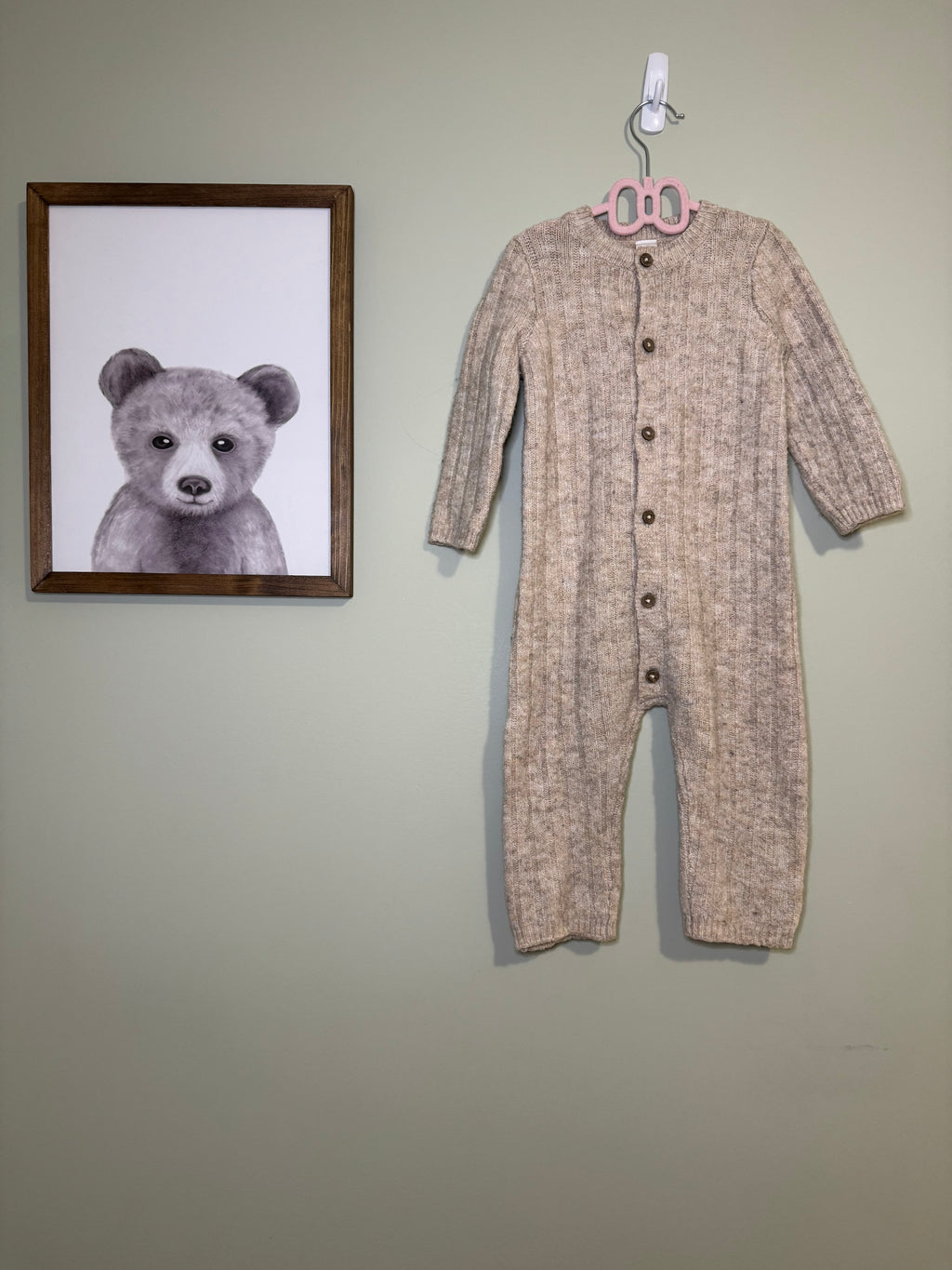 George – Knit Button-Up Romper (Oatmeal) – 18-24M