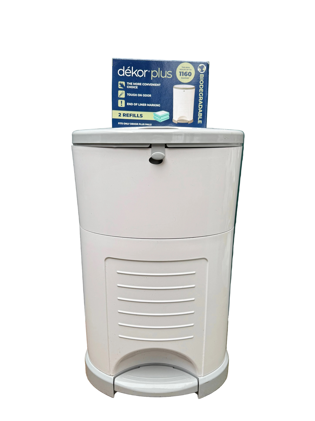 Dékor Plus – Hands-Free Diaper Pail + Refill Pack