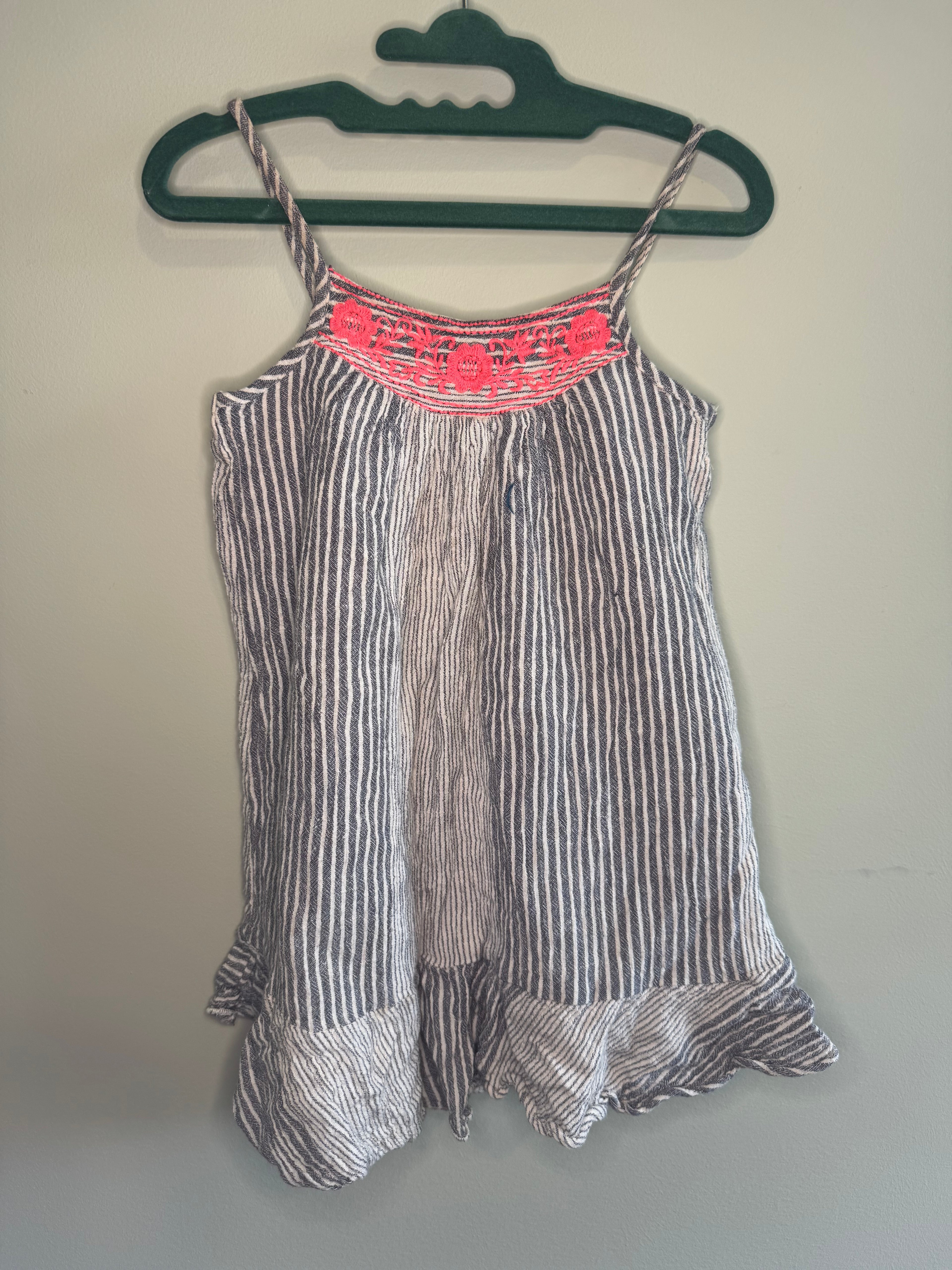 GAP – Striped Romper with Neon Embroidery – 3T