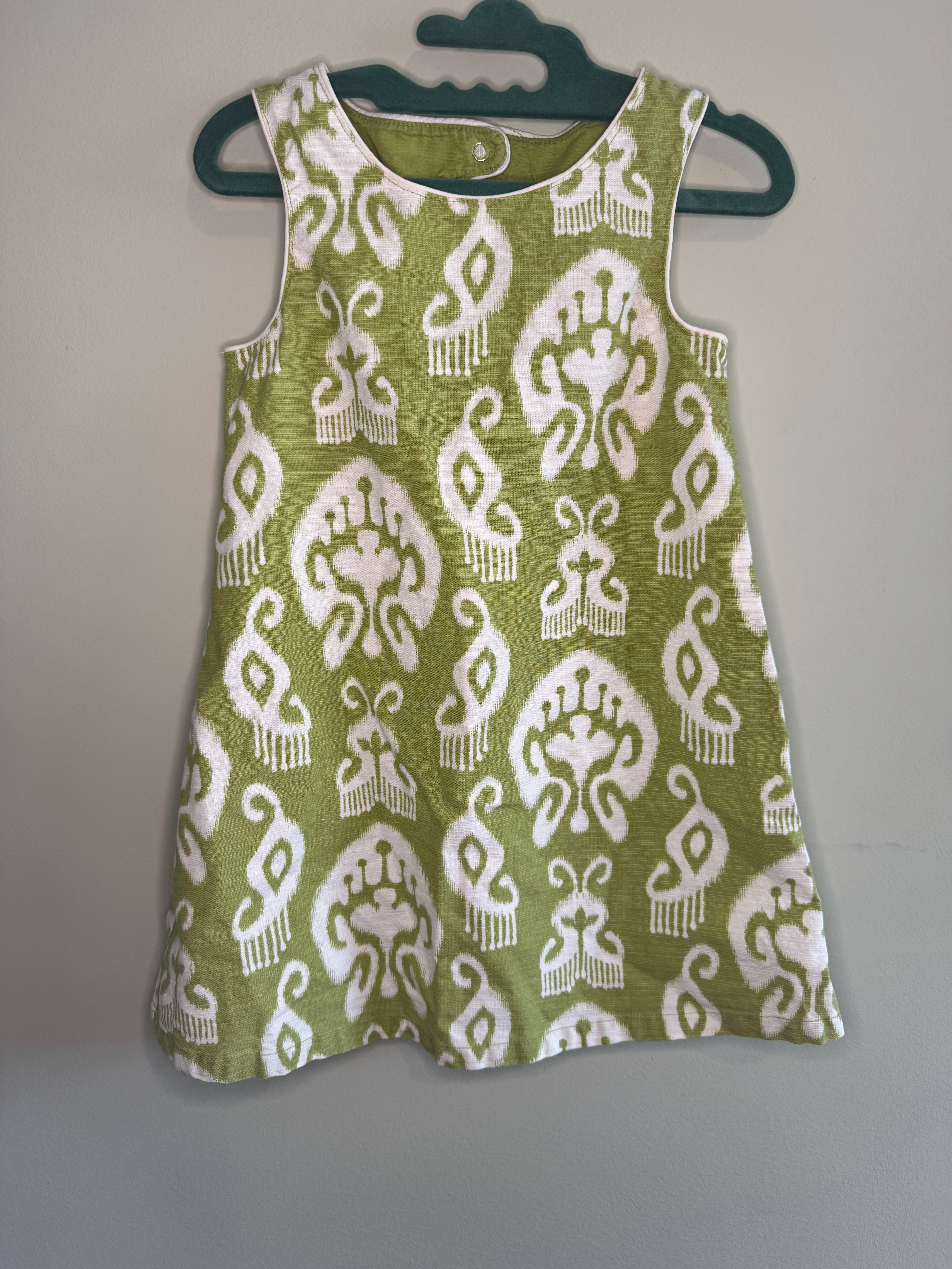 Gymboree – Green & White Ikat Dress – 3T