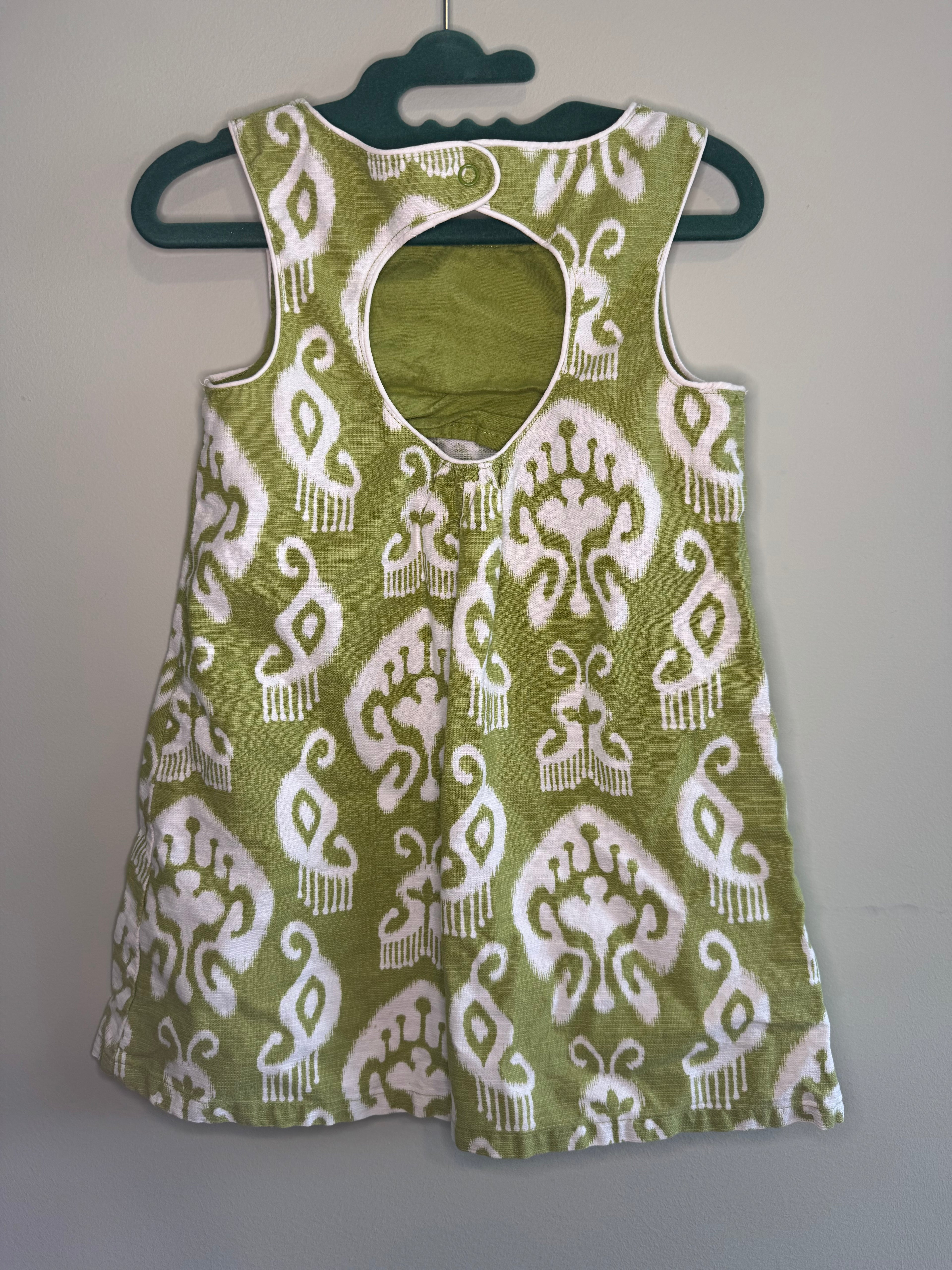 Gymboree – Green & White Ikat Dress – 3T