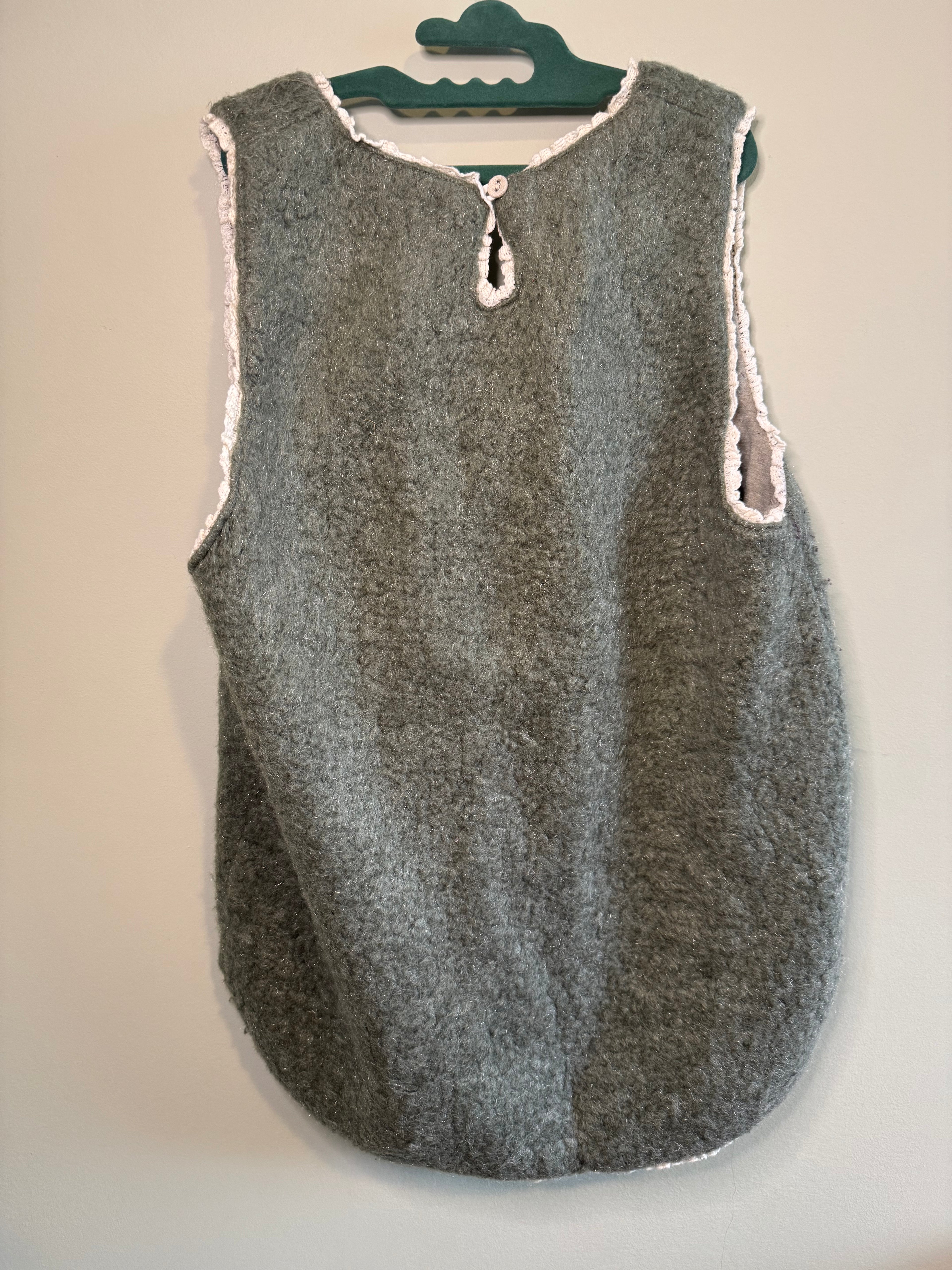 Handmade – Wool Blend Pinafore Dress (Grey) – Approx. 5T