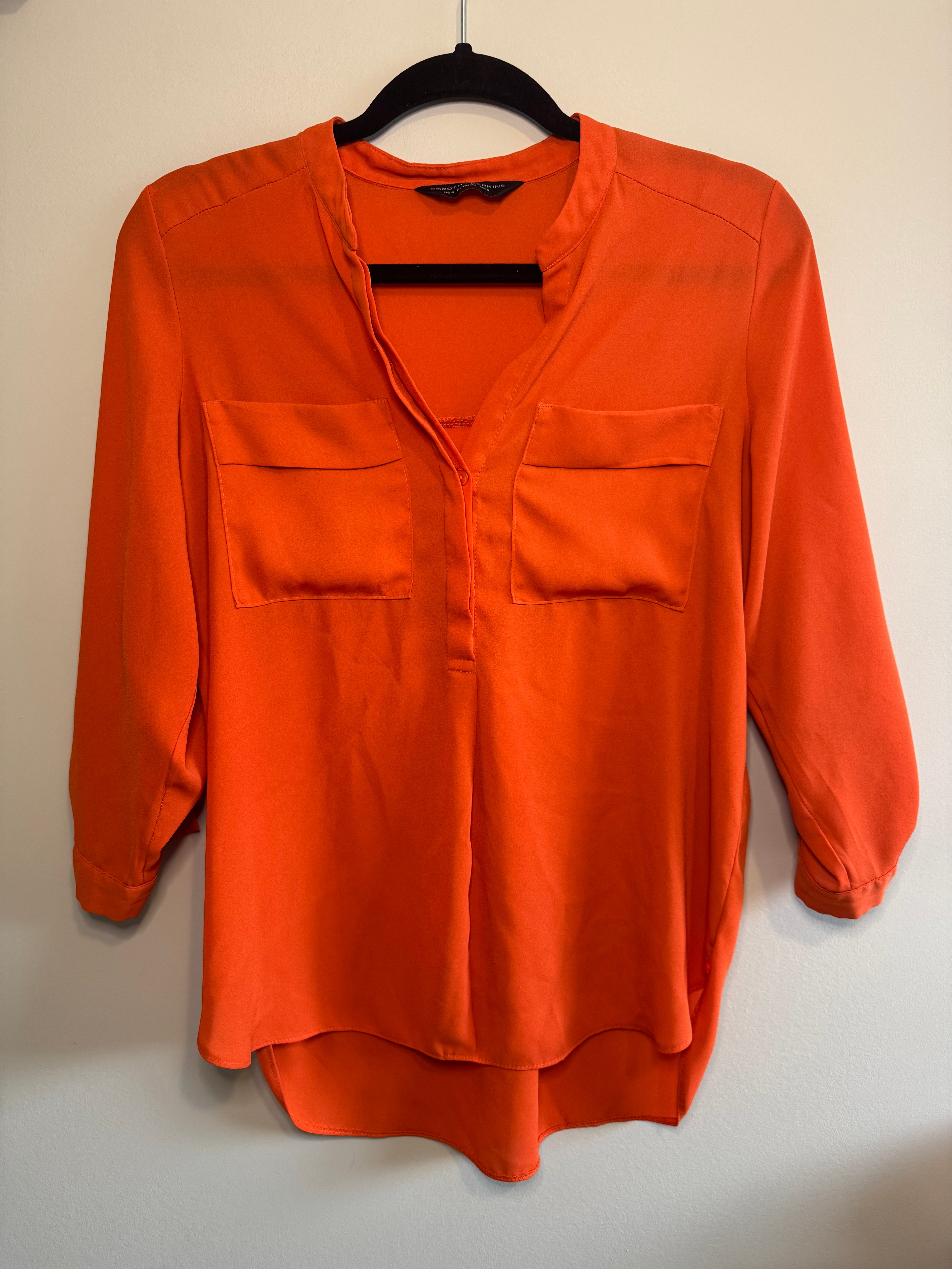 Dorothy Perkins – Bright Orange Blouse – Size 4 Women's