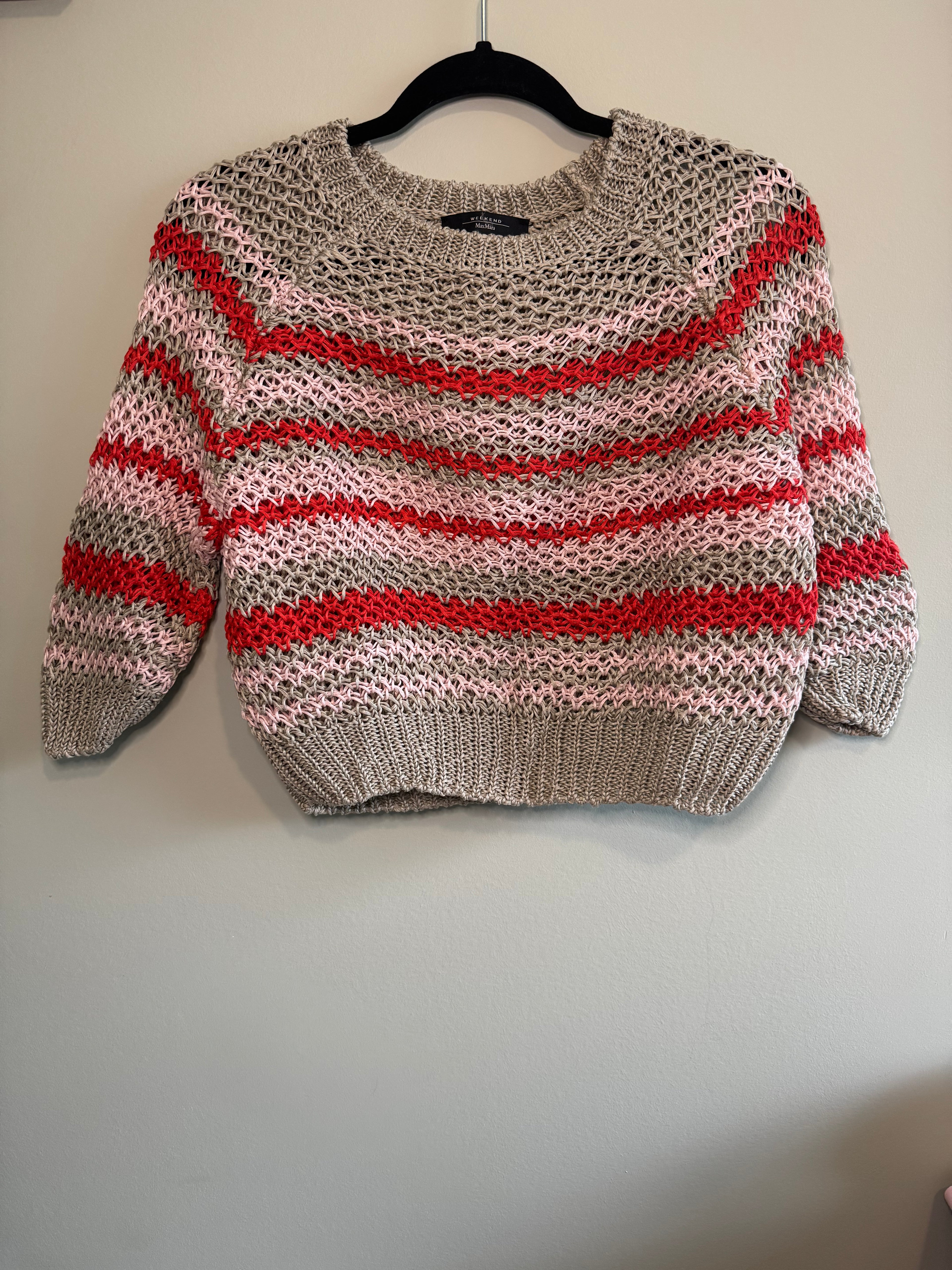 Weekend Max Mara – Open Knit Striped Sweater – Size M