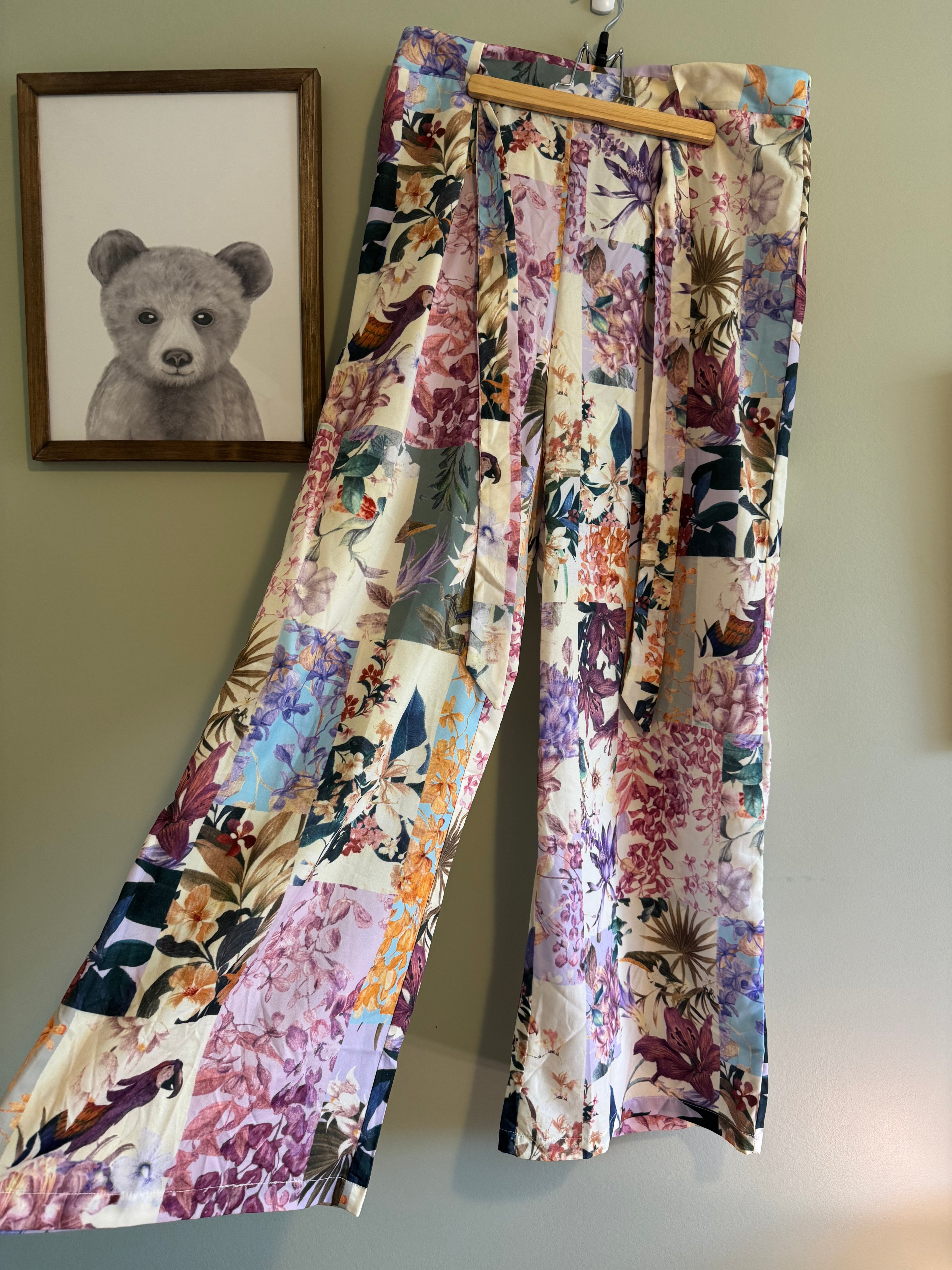 SHEIN – Floral Patchwork Wide Leg Pants – XL (US 12)