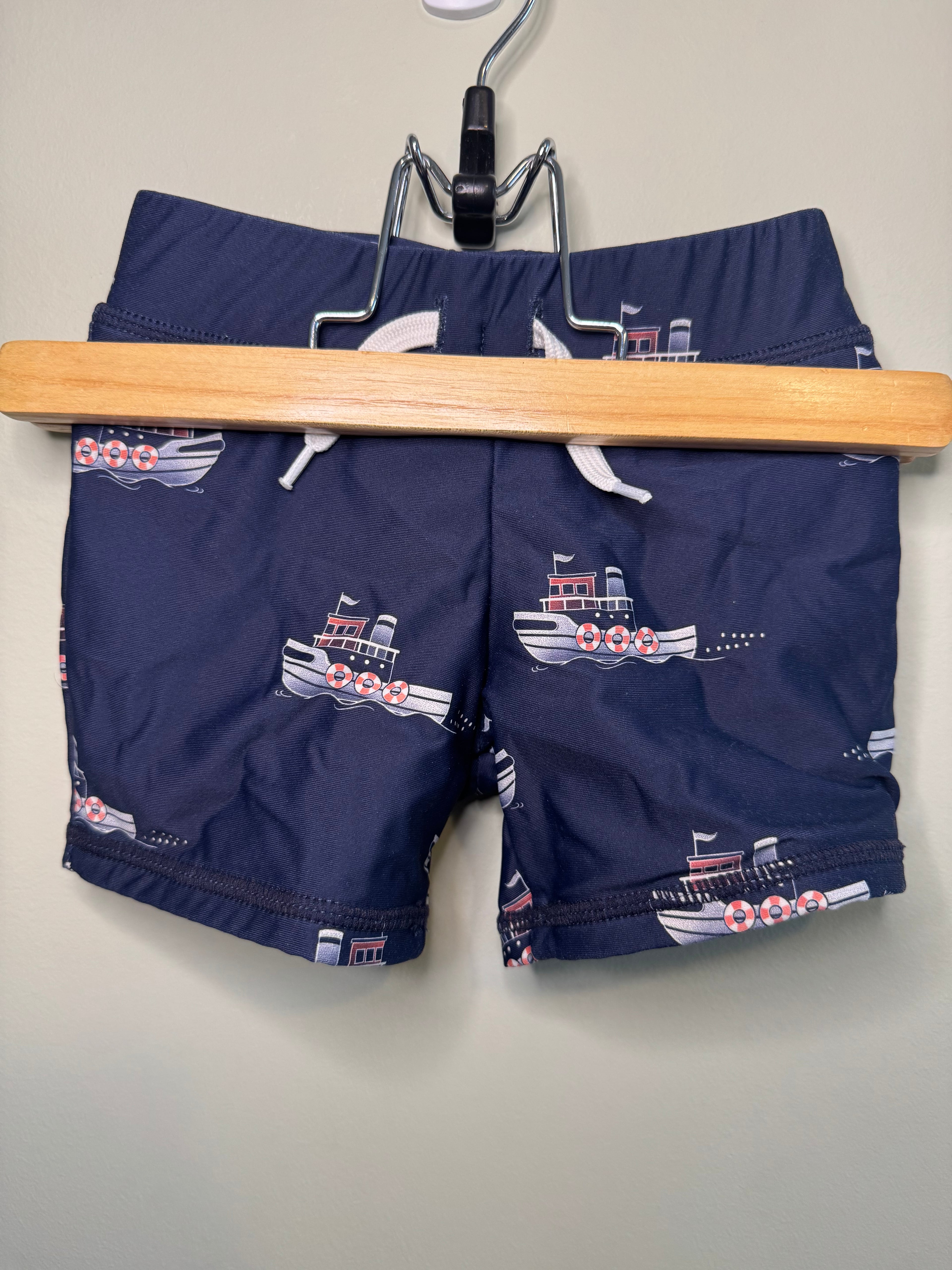 Petit Lem – Boat Print Swim Shorts – Size 2