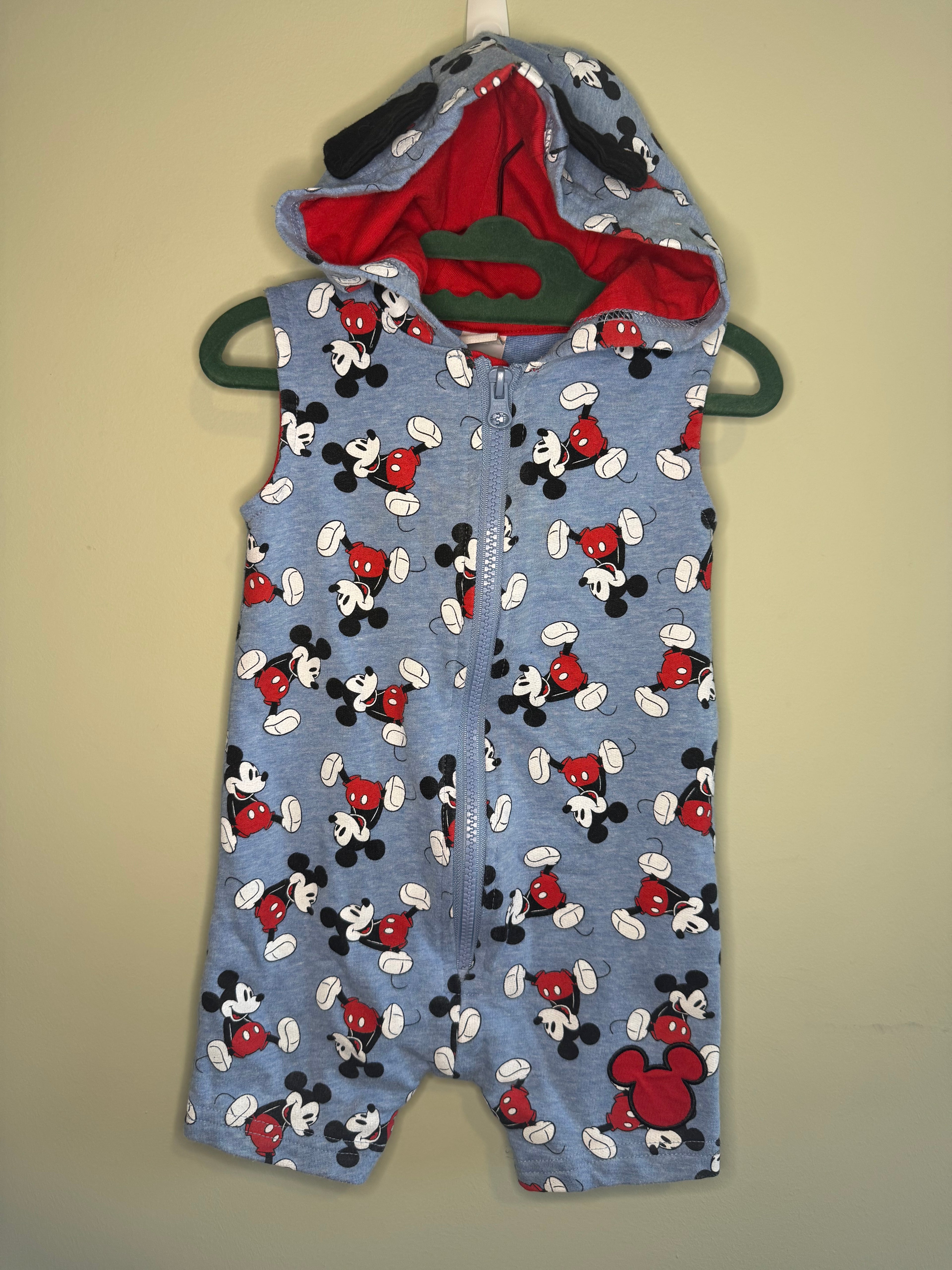 Disney Baby – Mickey Mouse Hooded Romper – 6–12M