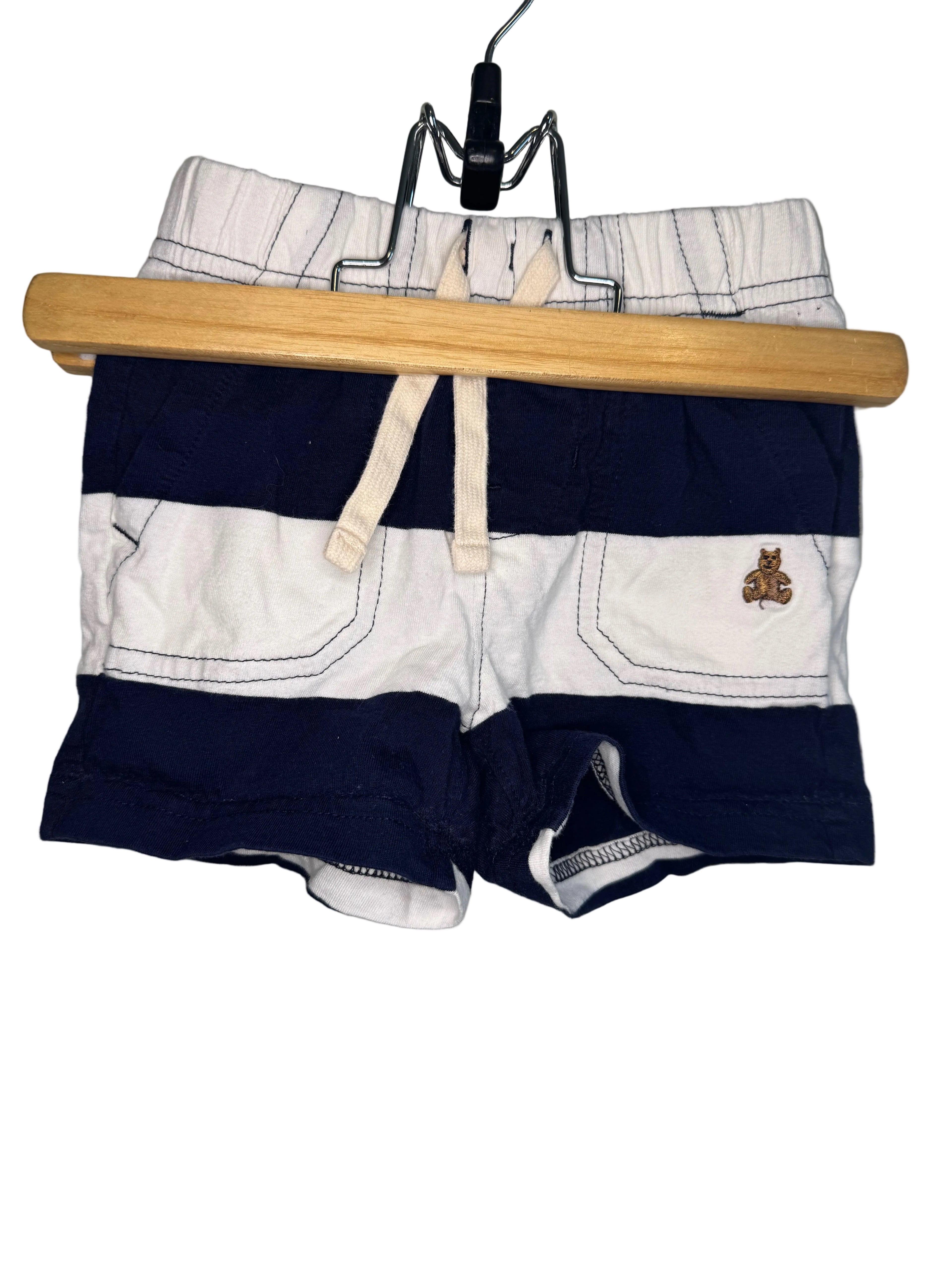 Baby GAP – Navy & White Stripe Shorts – 6–12M